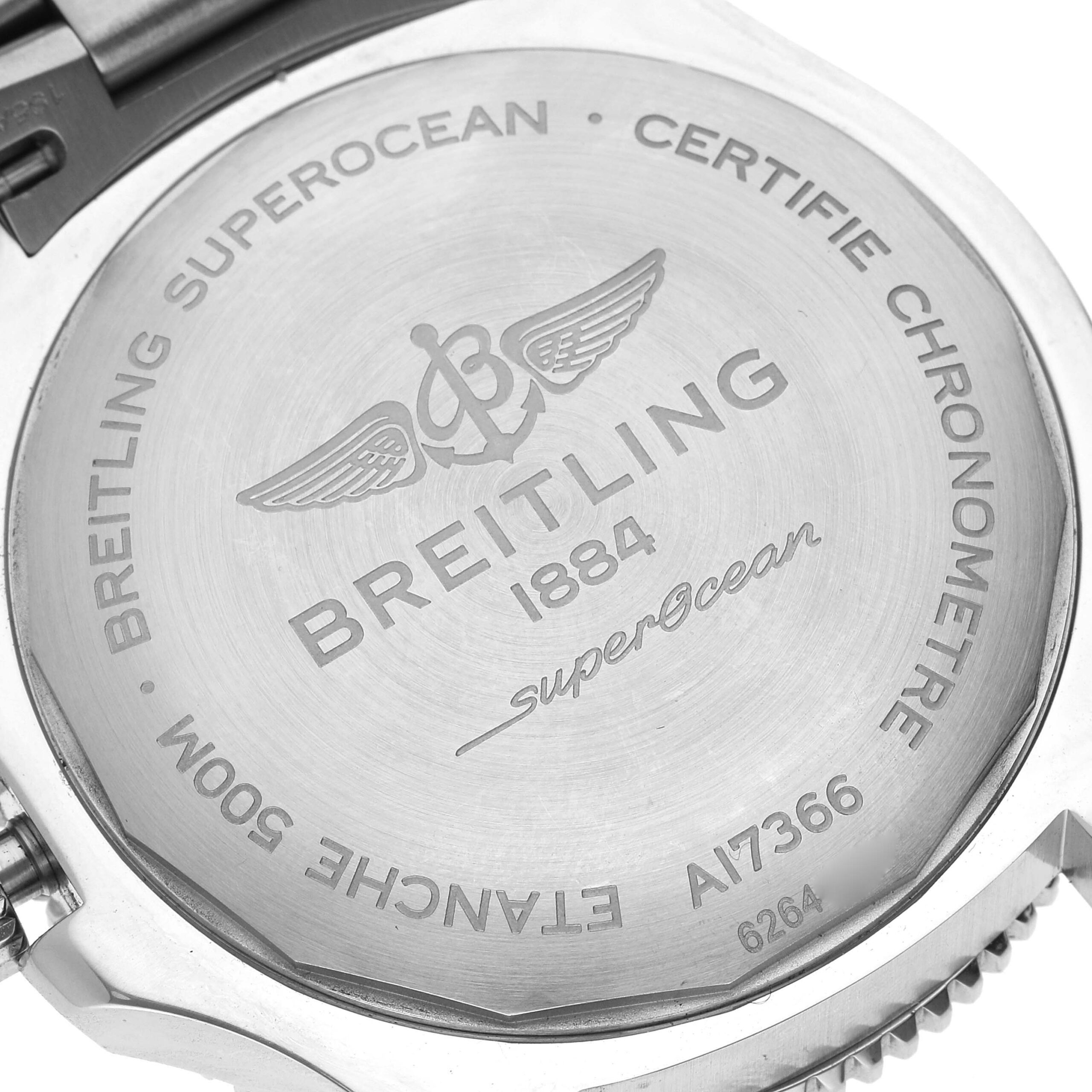 Breitling Superocean 42 Black Dial Steel Mens Watch A17366 Box Card
