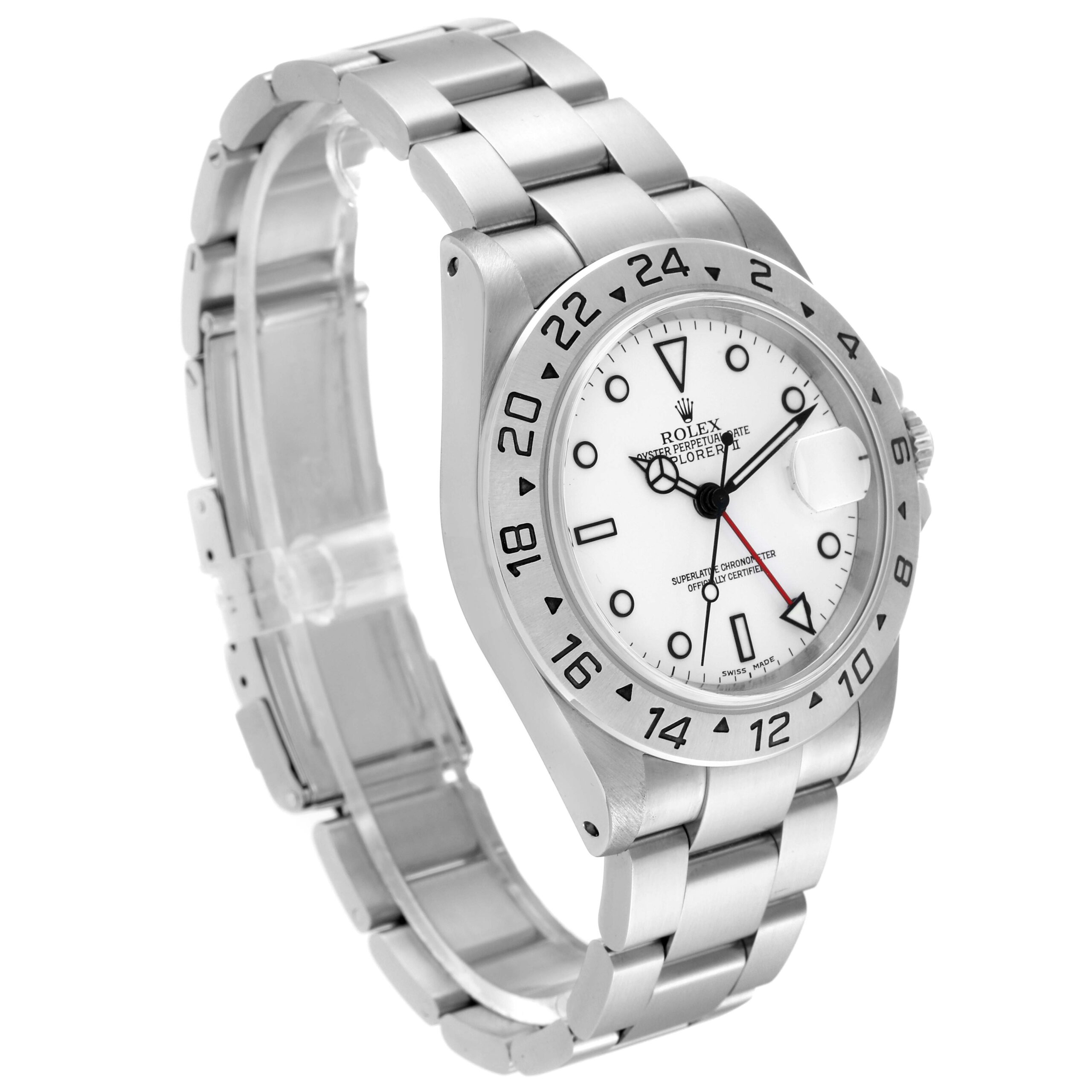 Rolex Explorer II White Polar Dial Steel Mens Watch 16570 Box Papers