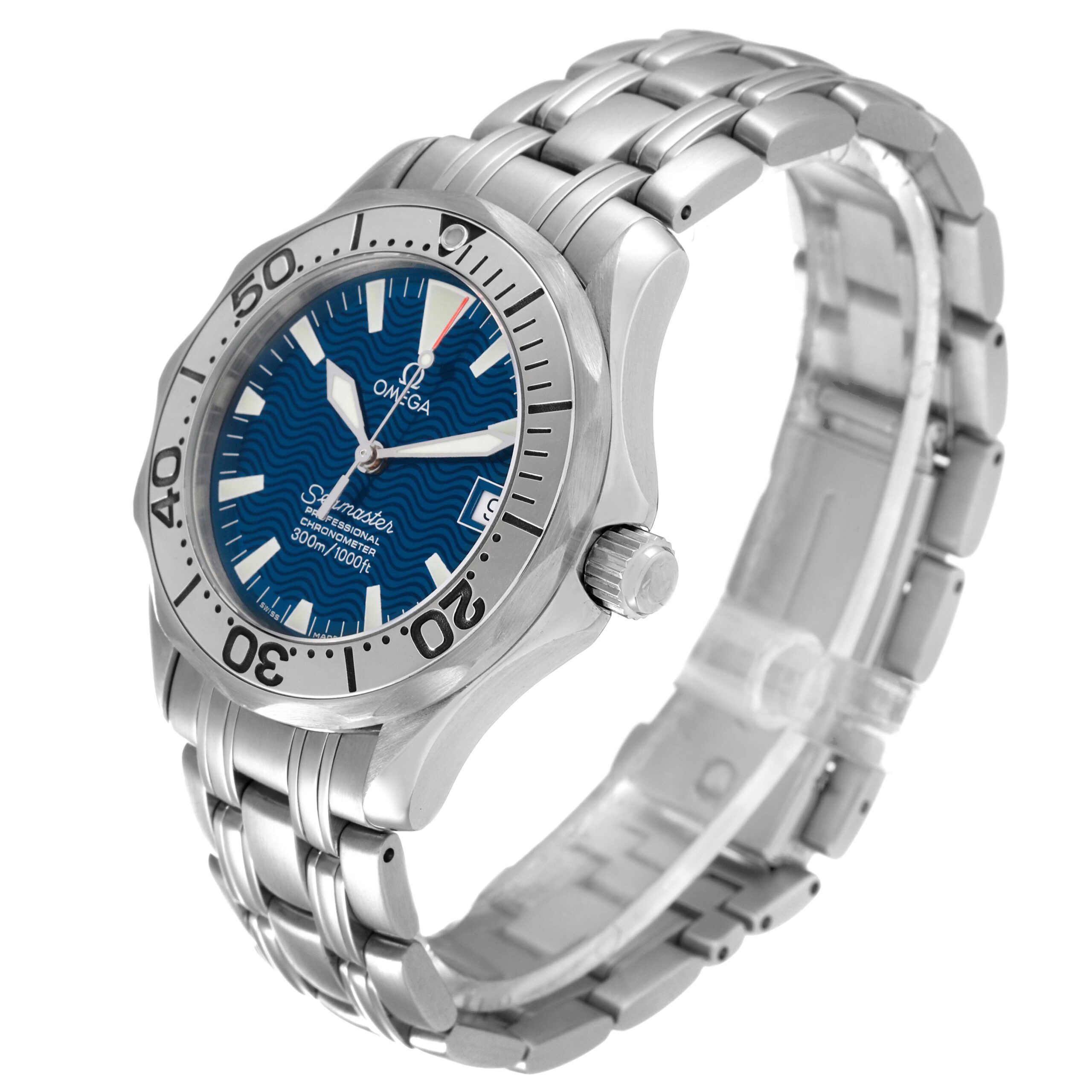 Omega Seamaster Midsize Jacques Mayol Blue Dial Steel Limited Edition Mens Watch 2554.80.00