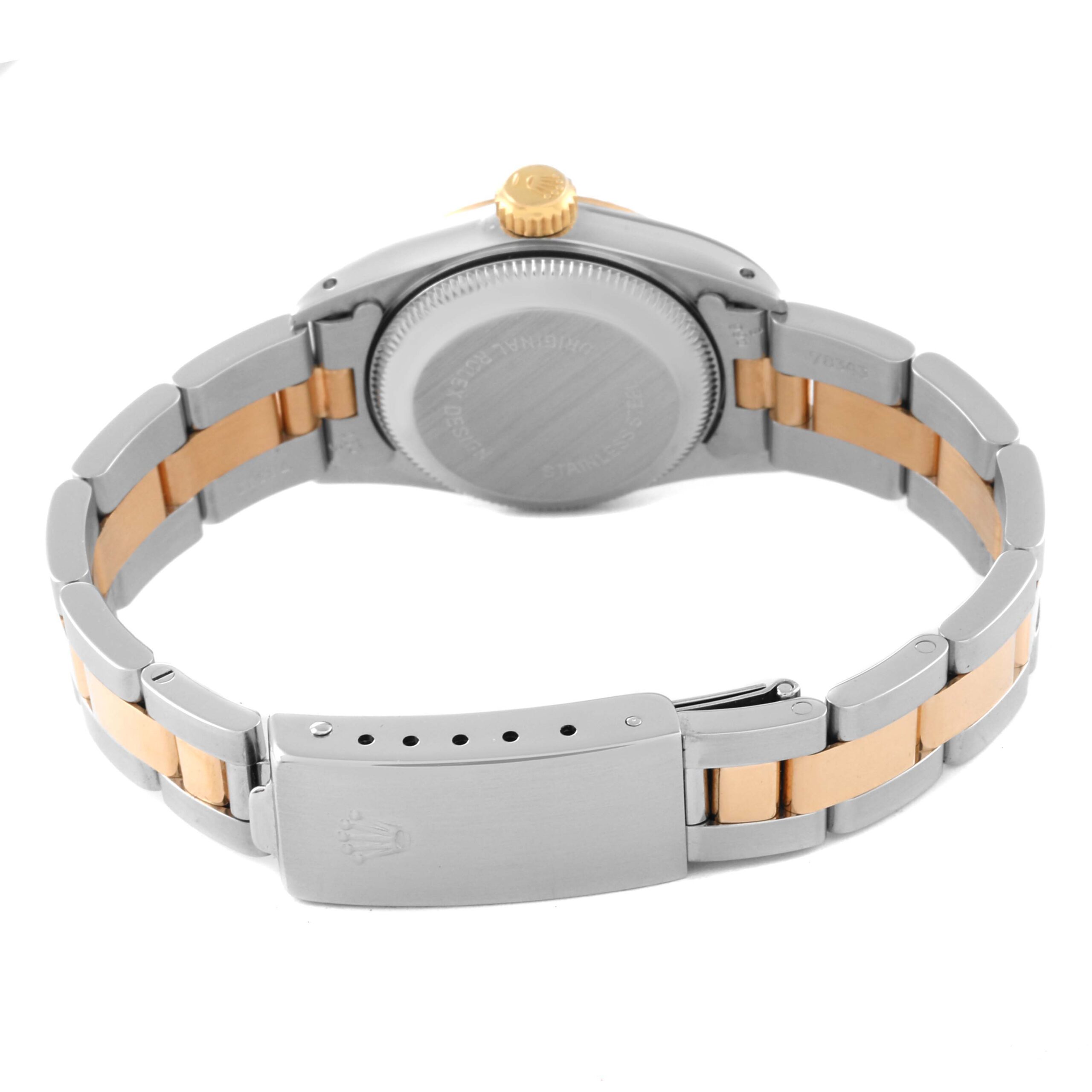 Rolex Oyster Perpetual Steel Yellow Gold Ladies Watch 67193 Box Papers