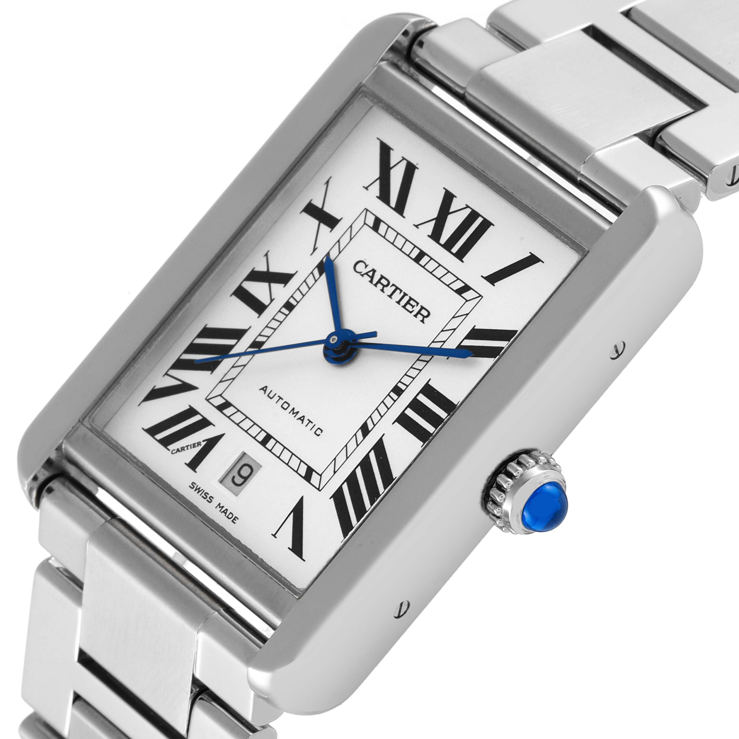 Cartier Tank Solo XL Silver Dial Automatic Steel Mens Watch W5200028