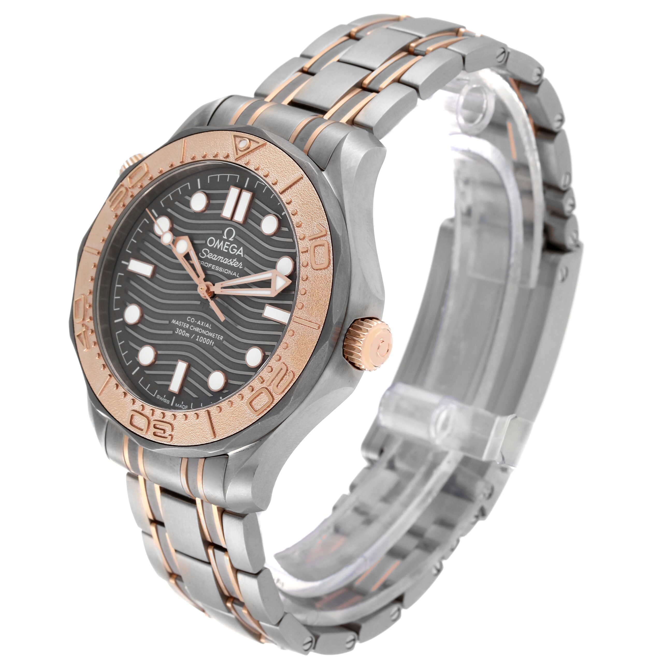 Omega Seamaster Titanium Rose Gold Mens Watch 210.60.42.20.99.001 Box Card