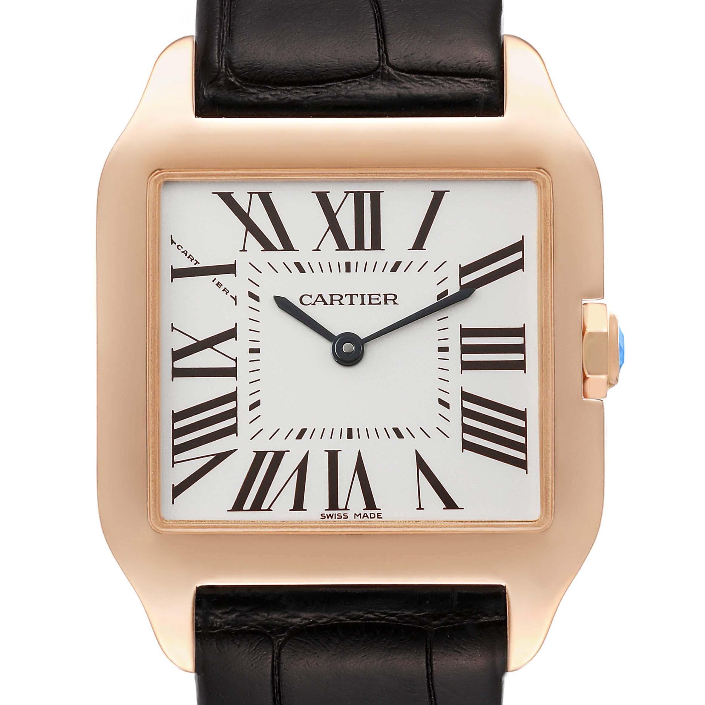 Cartier Santos Dumont Small 18k Rose Gold Mens Watch W2009251