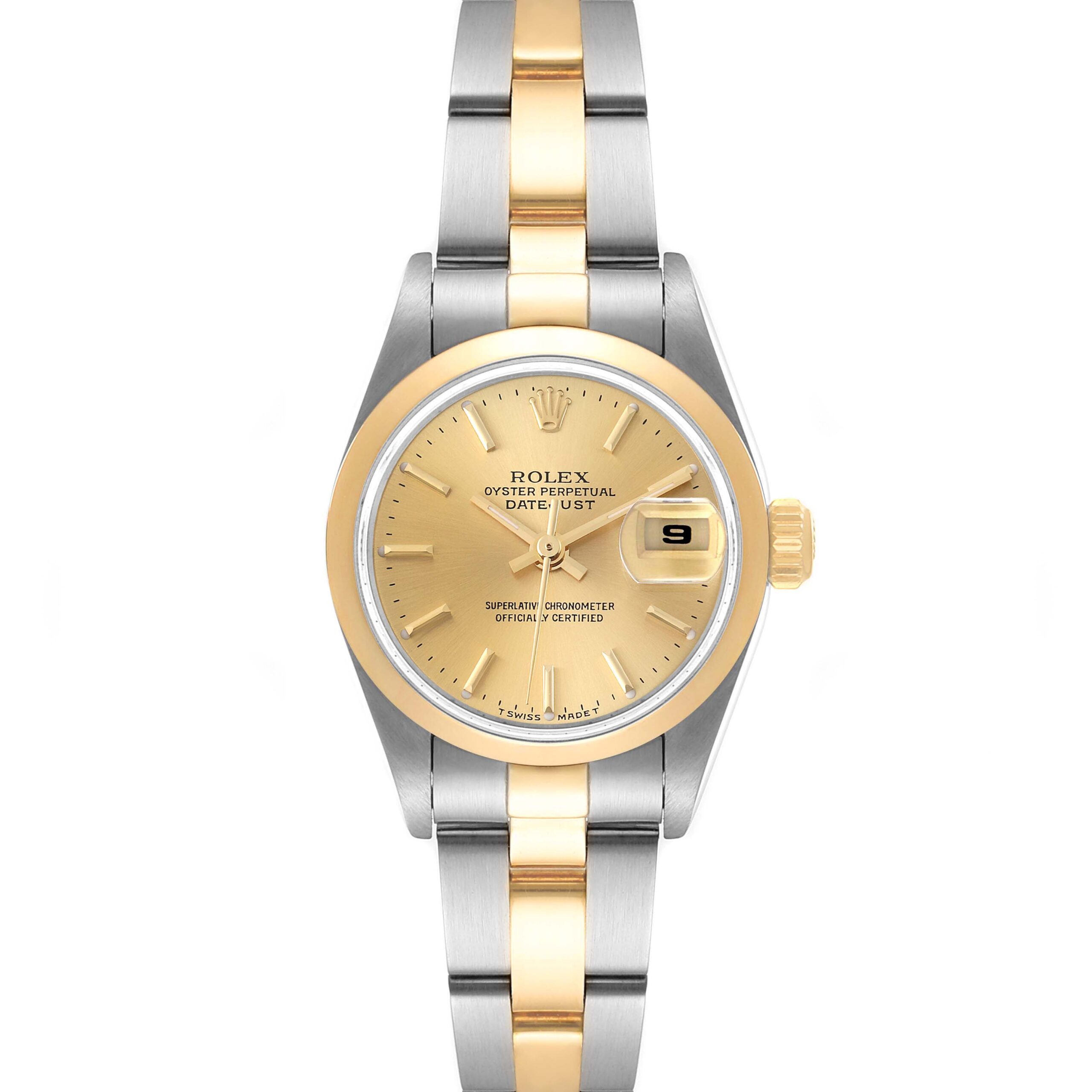 Rolex Datejust Steel Yellow Gold Champagne Dial Ladies Watch 79163