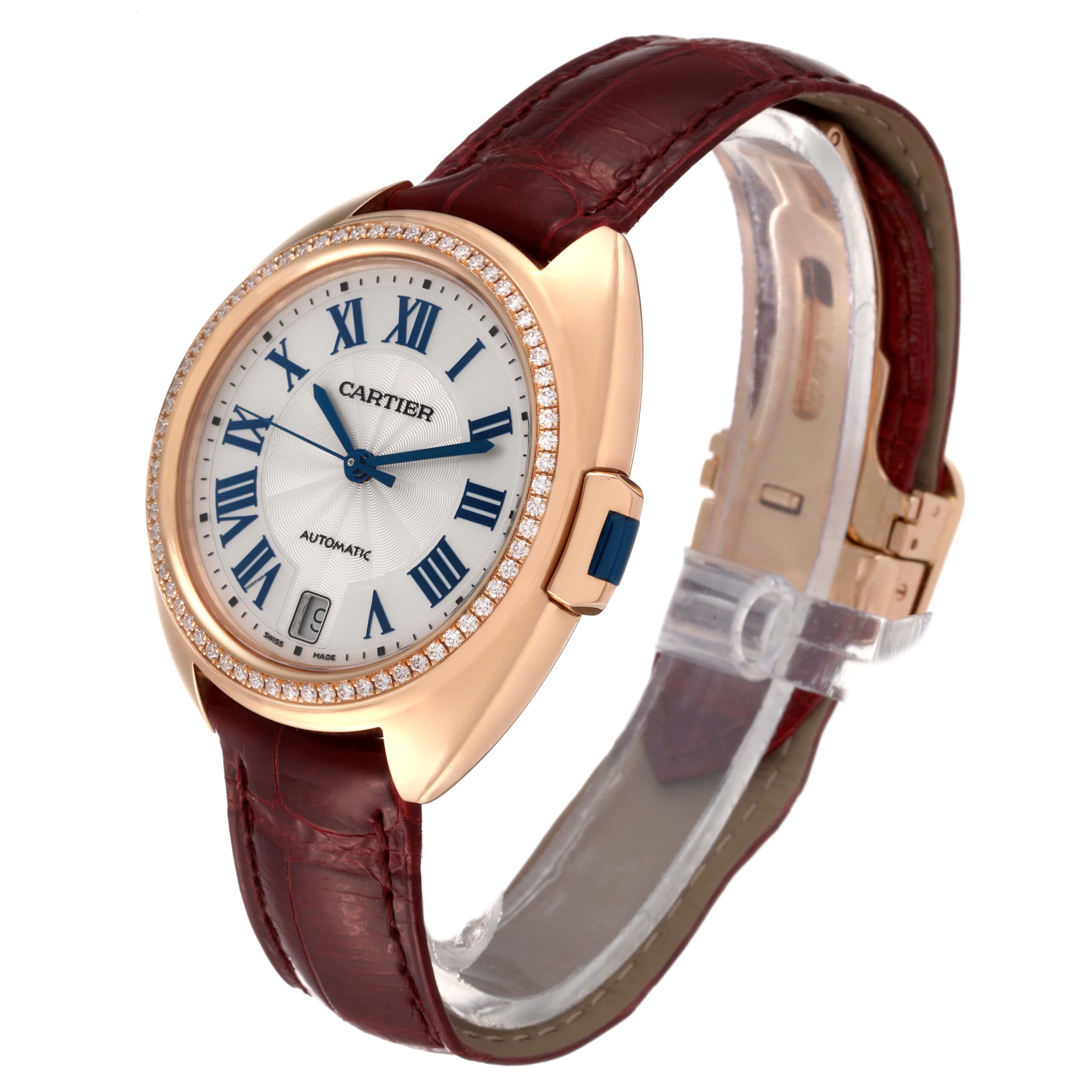 Cartier Cle 18K Rose Gold Diamond Automatic Ladies Watch WJCL0013