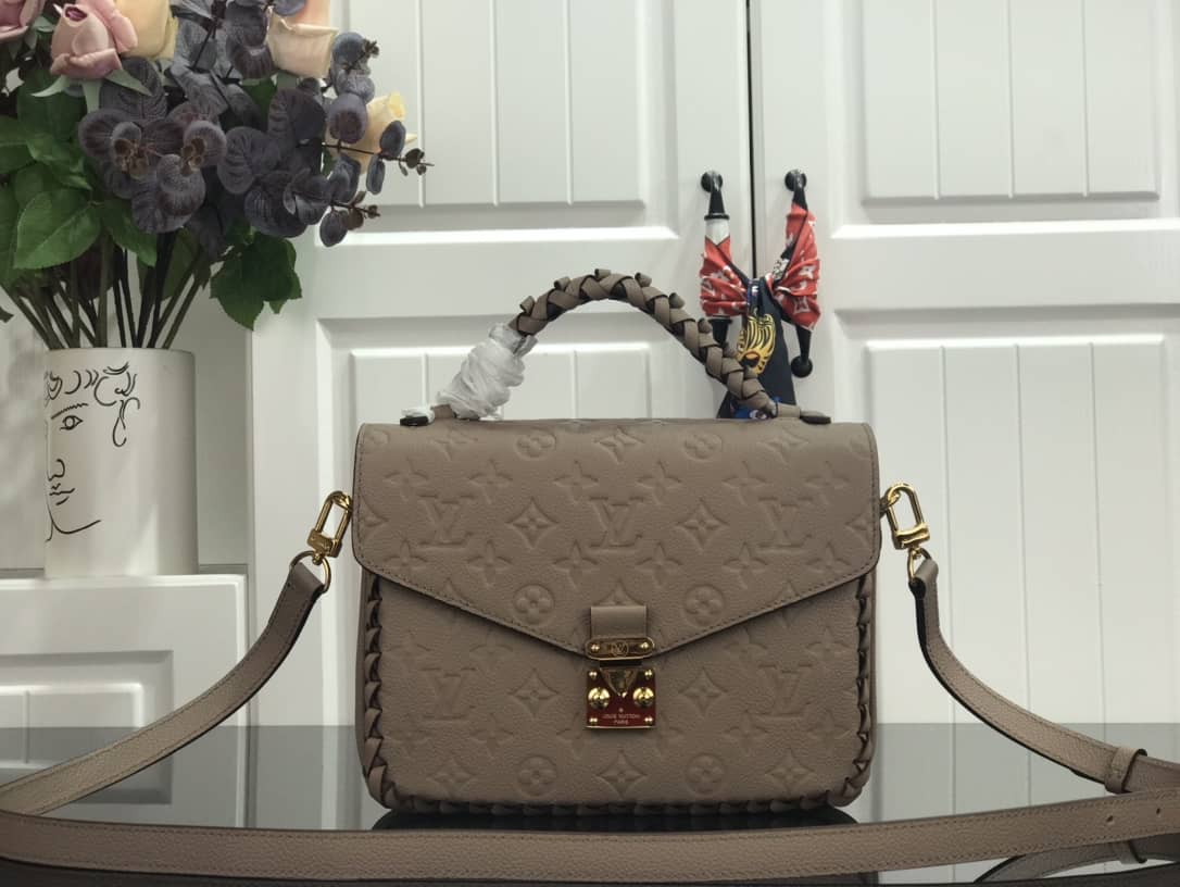 Louis Vuitton Pochette Metis Braided Monogram Empreinte Replica Gray M43942