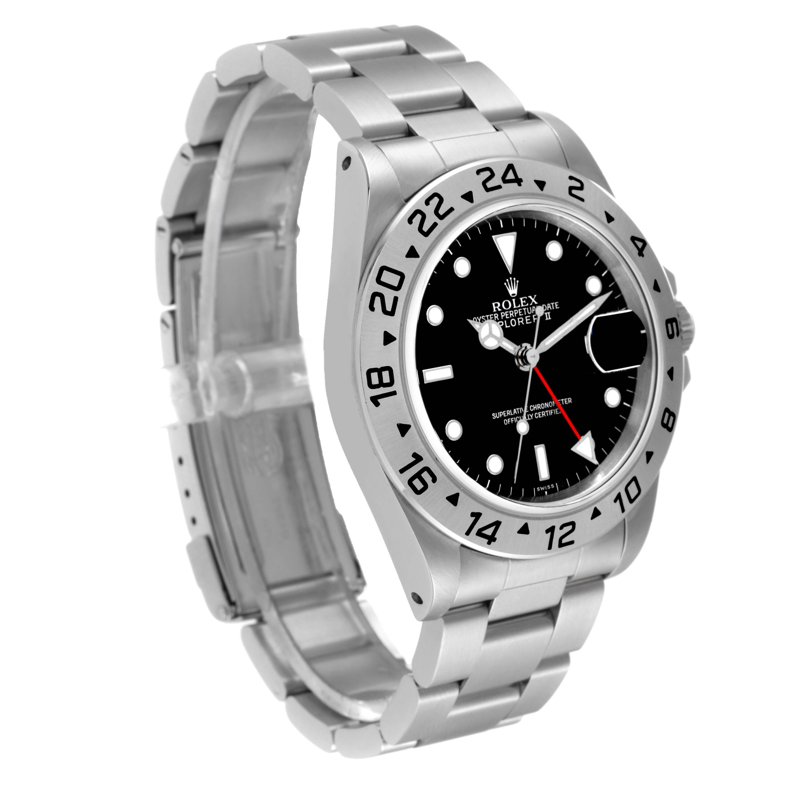 Rolex Explorer II Black Dial Steel Mens Watch 16570 Box Papers
