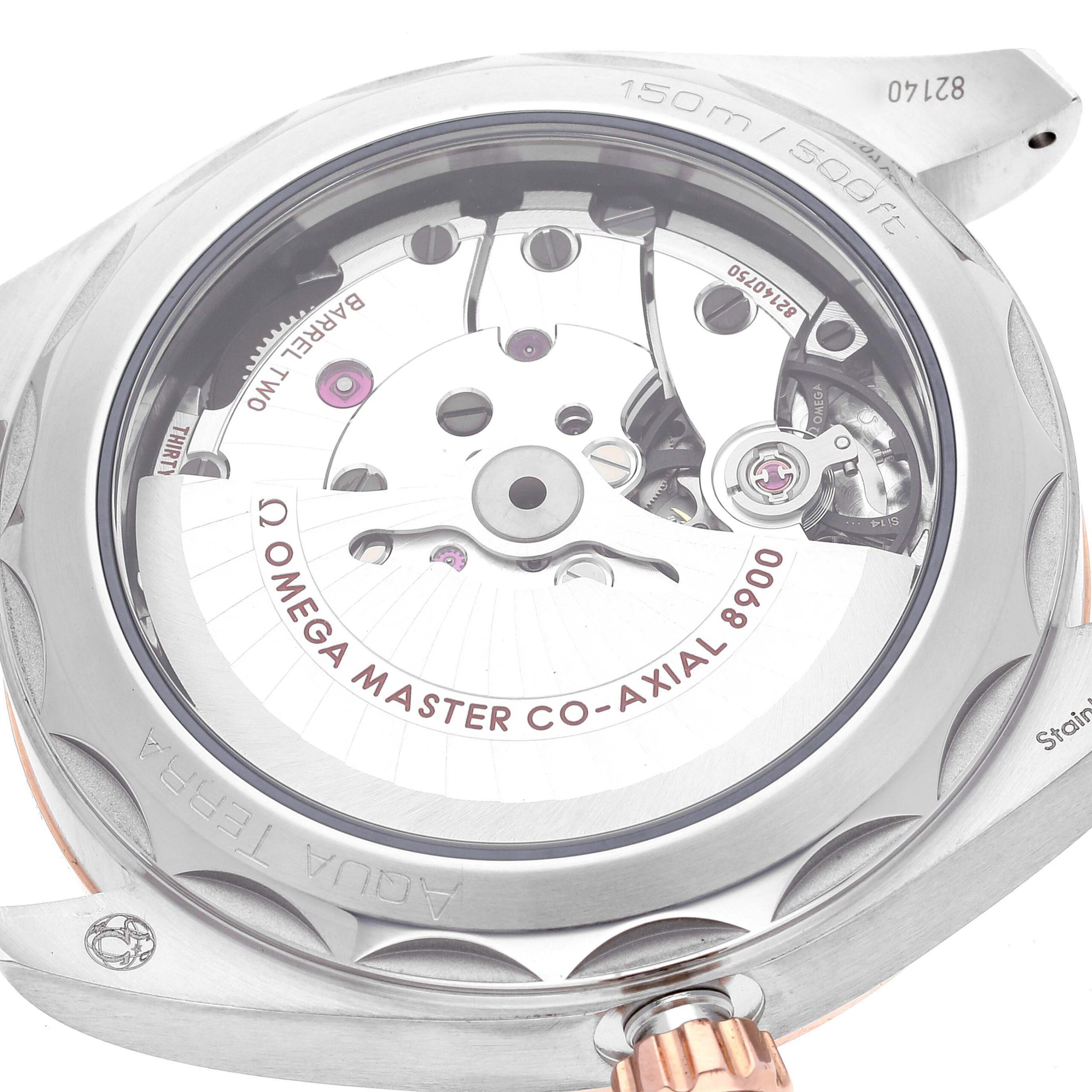 Omega Aqua Terra 41 Steel Rose Gold Mens Watch 220.20.41.21.02.001 Box Card