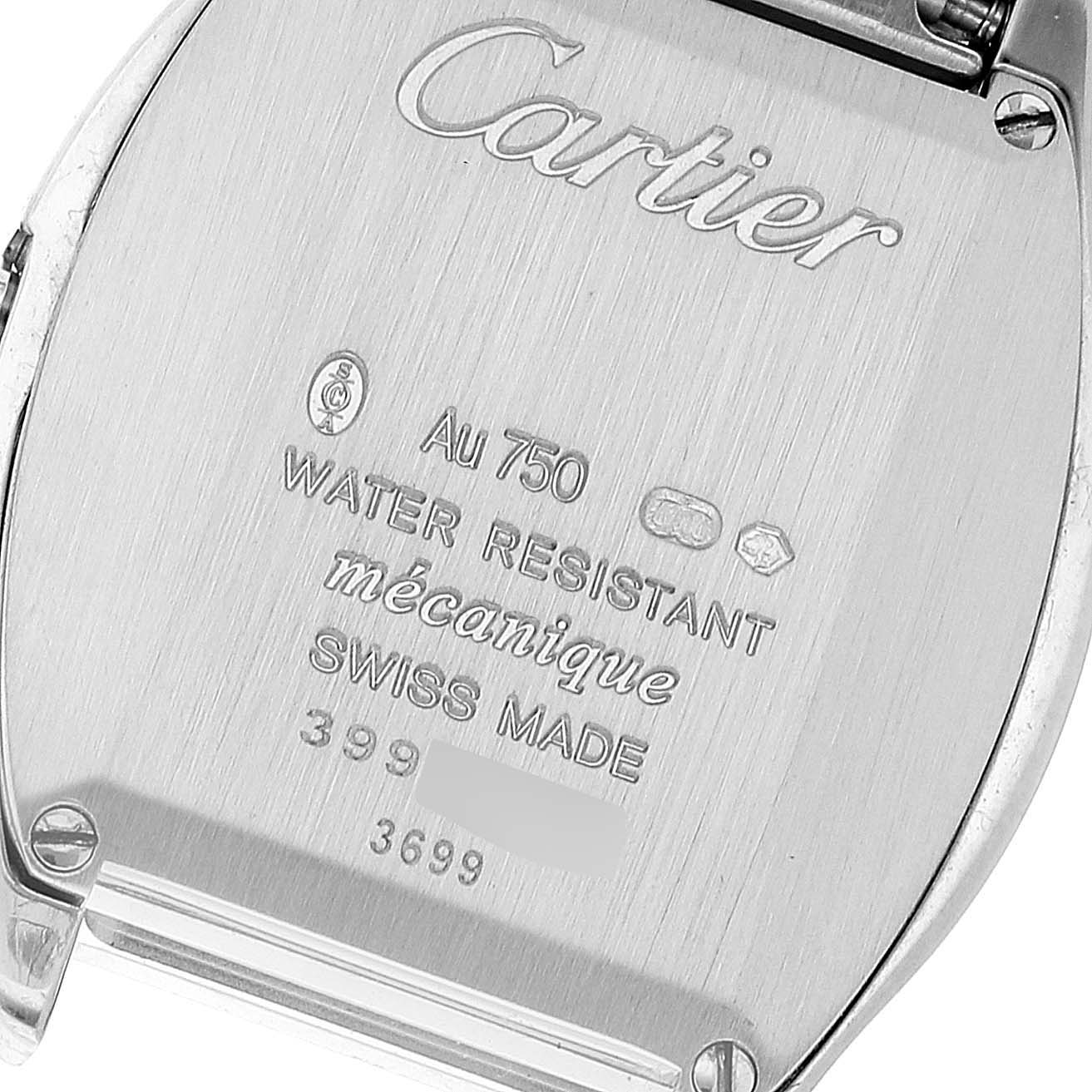 Cartier Tortue 18k White Gold Diamond Ladies Watch WA501011