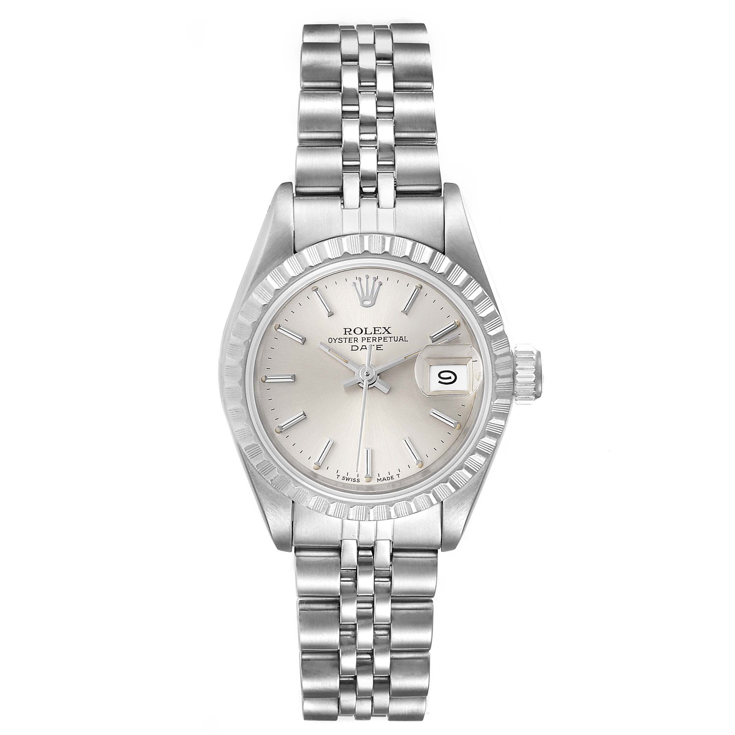 Rolex Date Silver Dial Jubilee Bracelet Steel Ladies Watch 69240