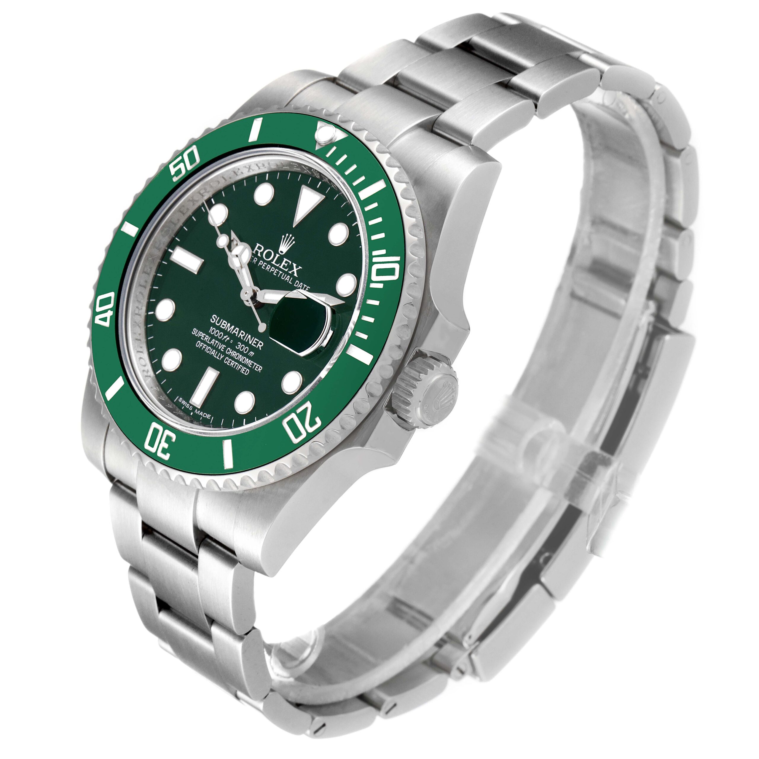 Rolex Submariner Hulk Green Dial Bezel Steel Mens Watch 116610LV Box Card