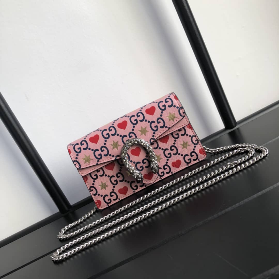 Gucci Dionysus GG Supreme Super Mini Bag Replica Pink 476432