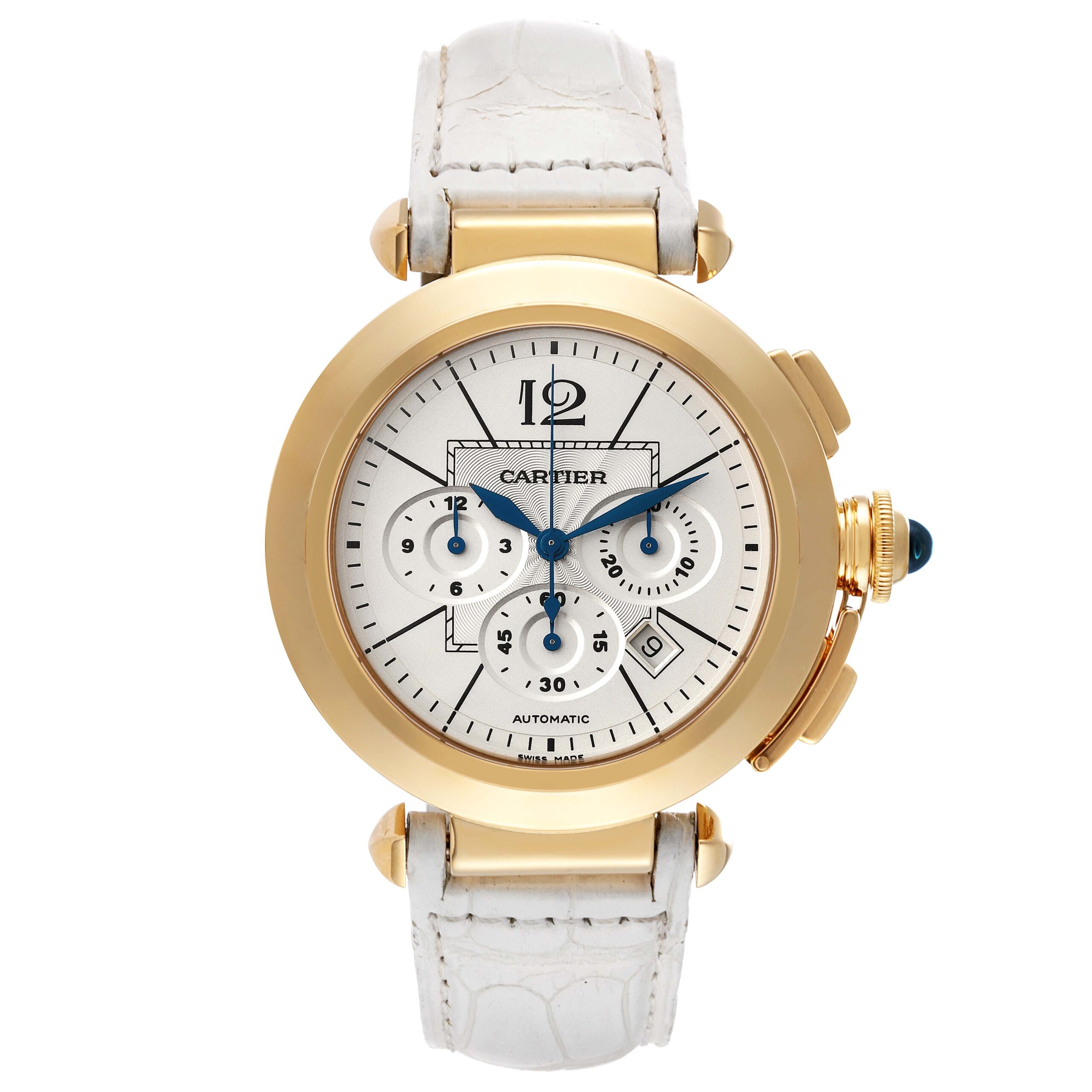 Cartier Pasha 42mm Chronograph Yellow Gold Mens Watch W3020151