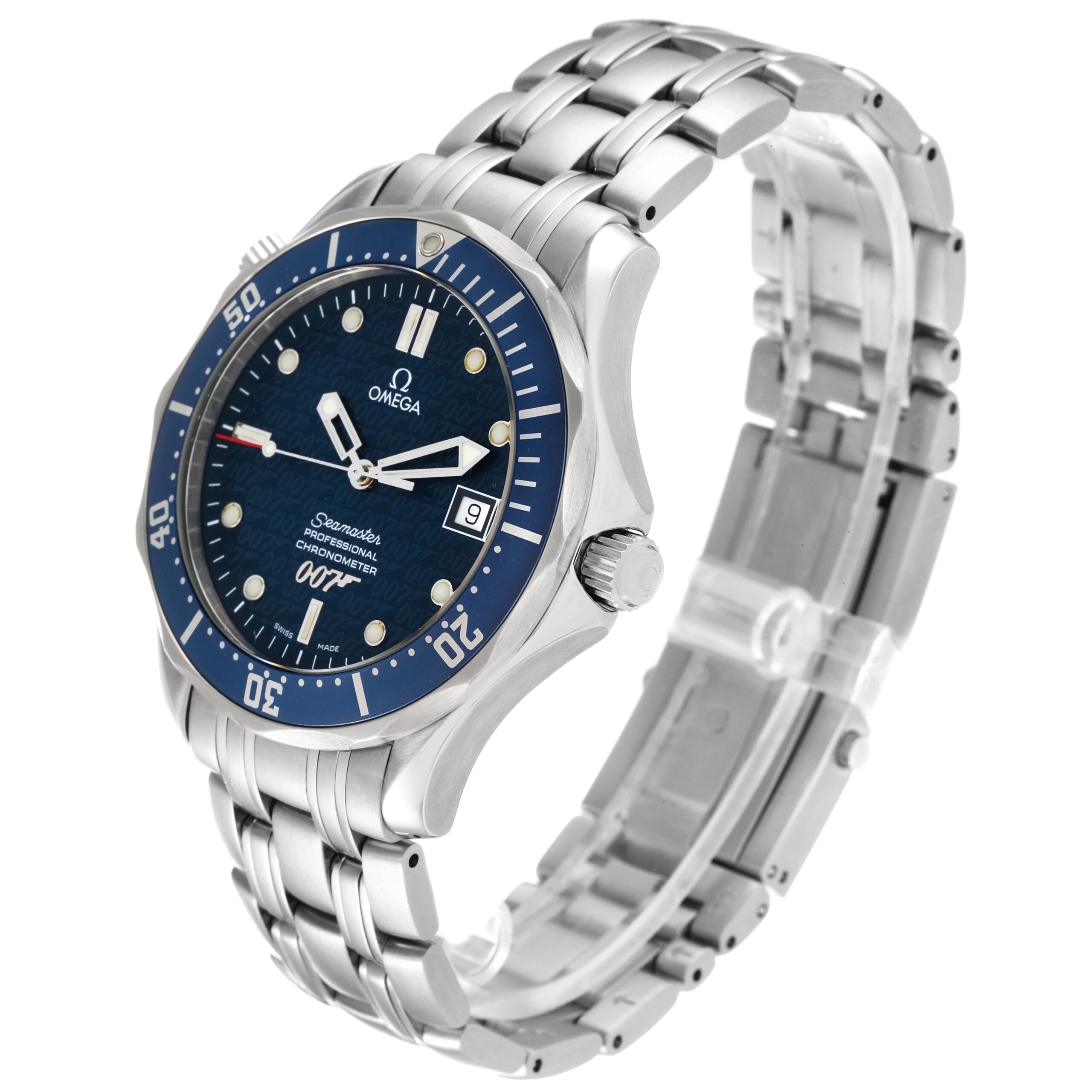 Omega Seamaster 40 Years James Bond Blue Dial Watch 2537.80.00 Card