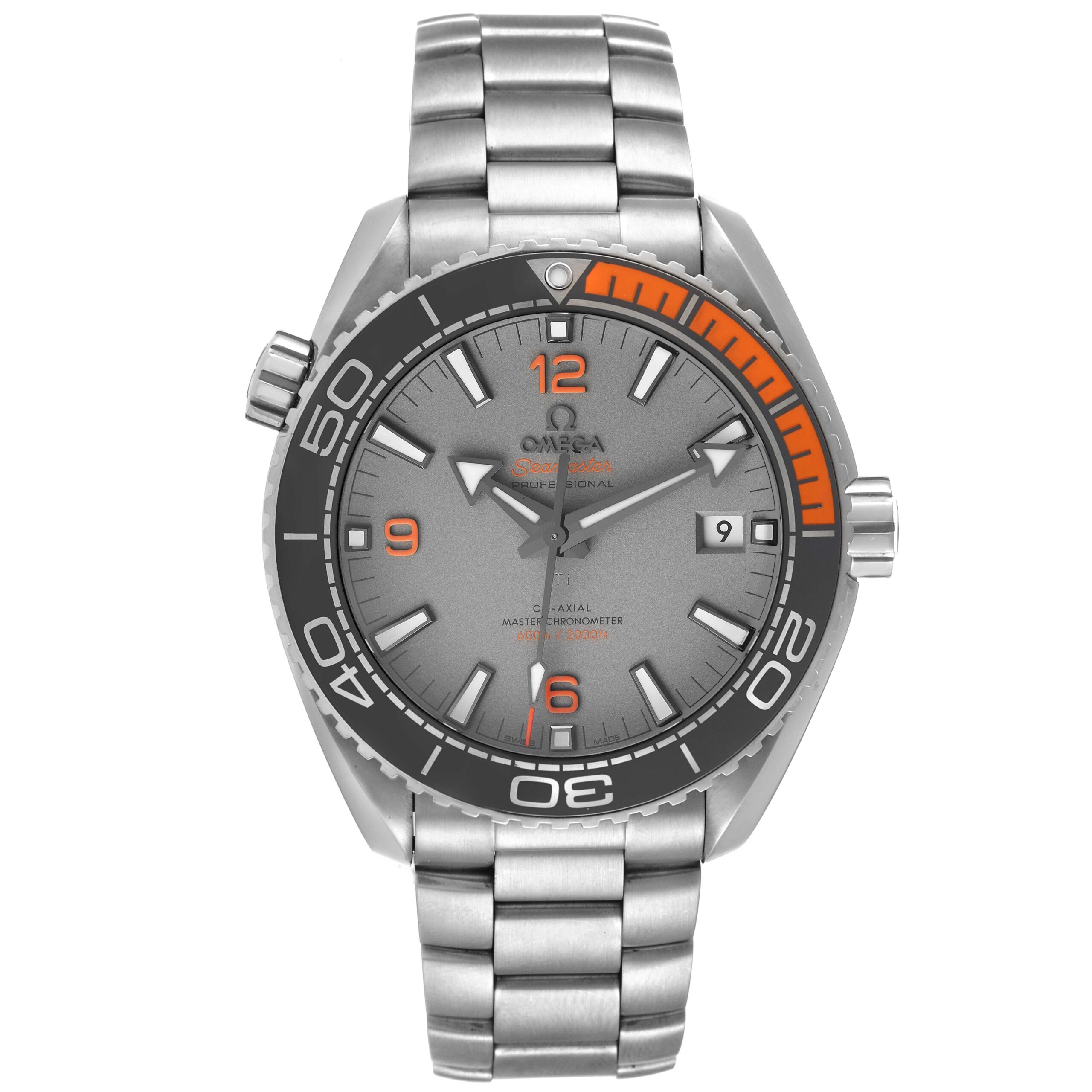 Omega Planet Ocean Co-Axial Titanium Mens Watch 215.90.44.21.99.001 Box Card