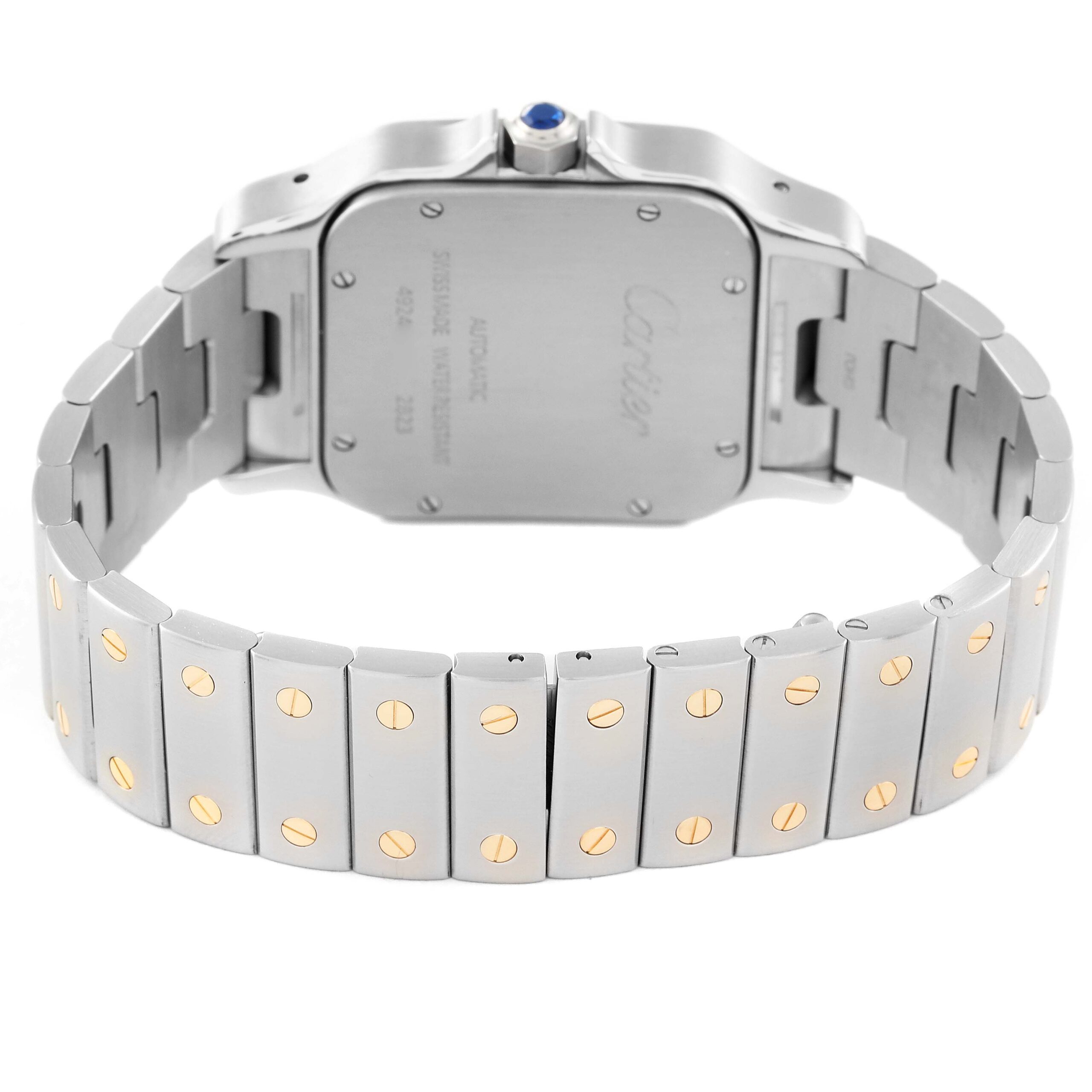 Cartier Santos Galbee XL Steel Yellow Gold Mens Watch W20099C4 Papers