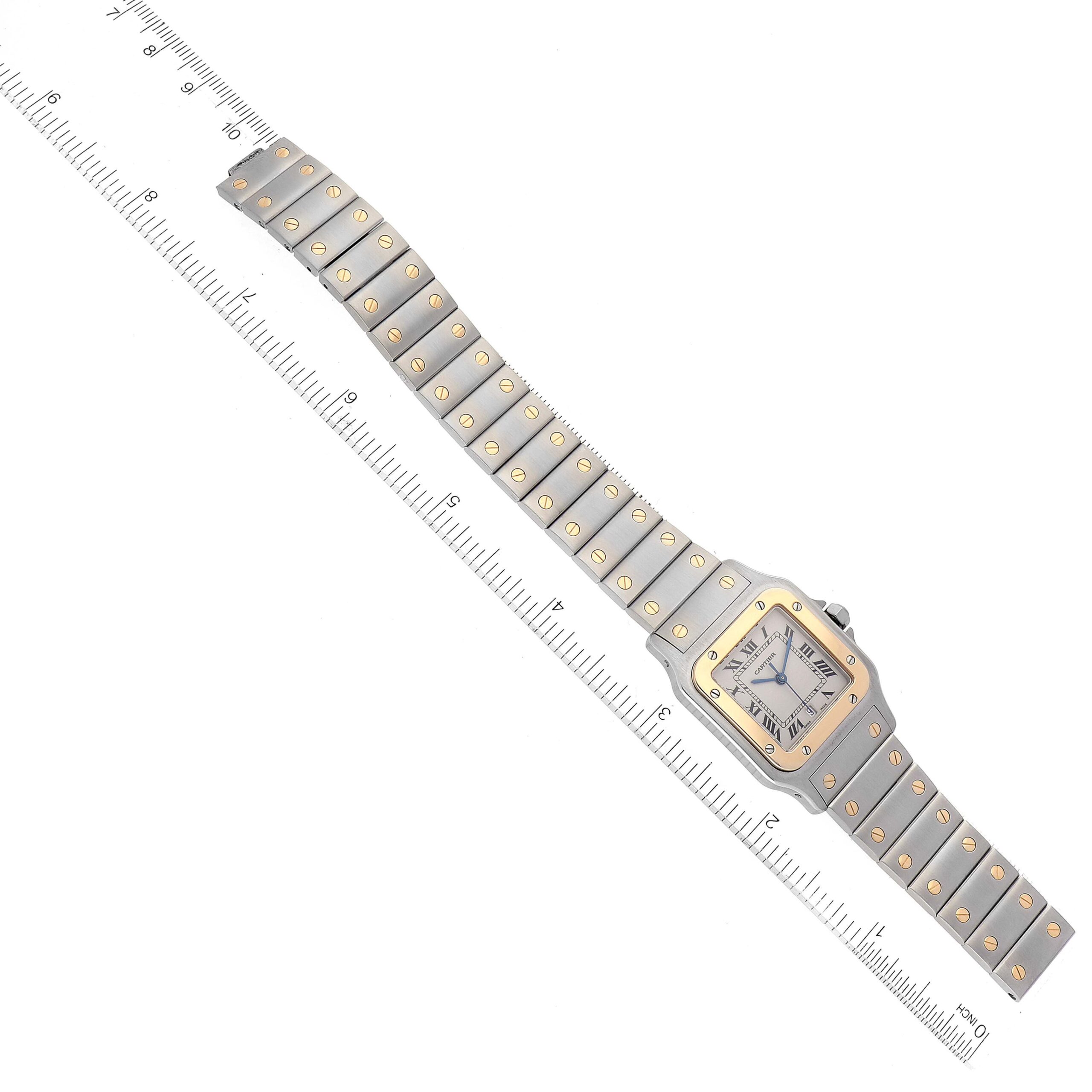 Cartier Santos Galbee Large Steel Yellow Gold Mens Watch W20011C4