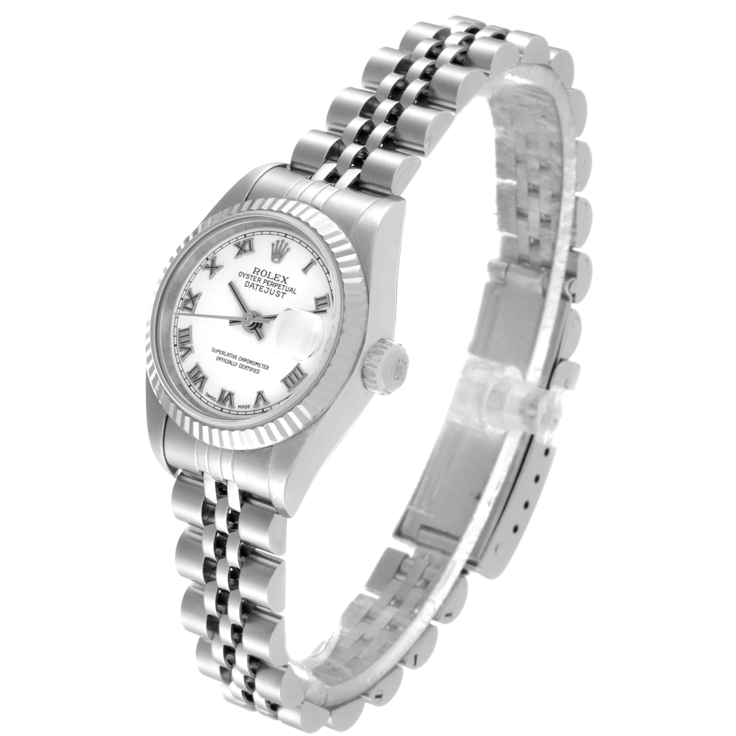 Rolex Datejust Steel White Gold White Dial Ladies Watch 79174