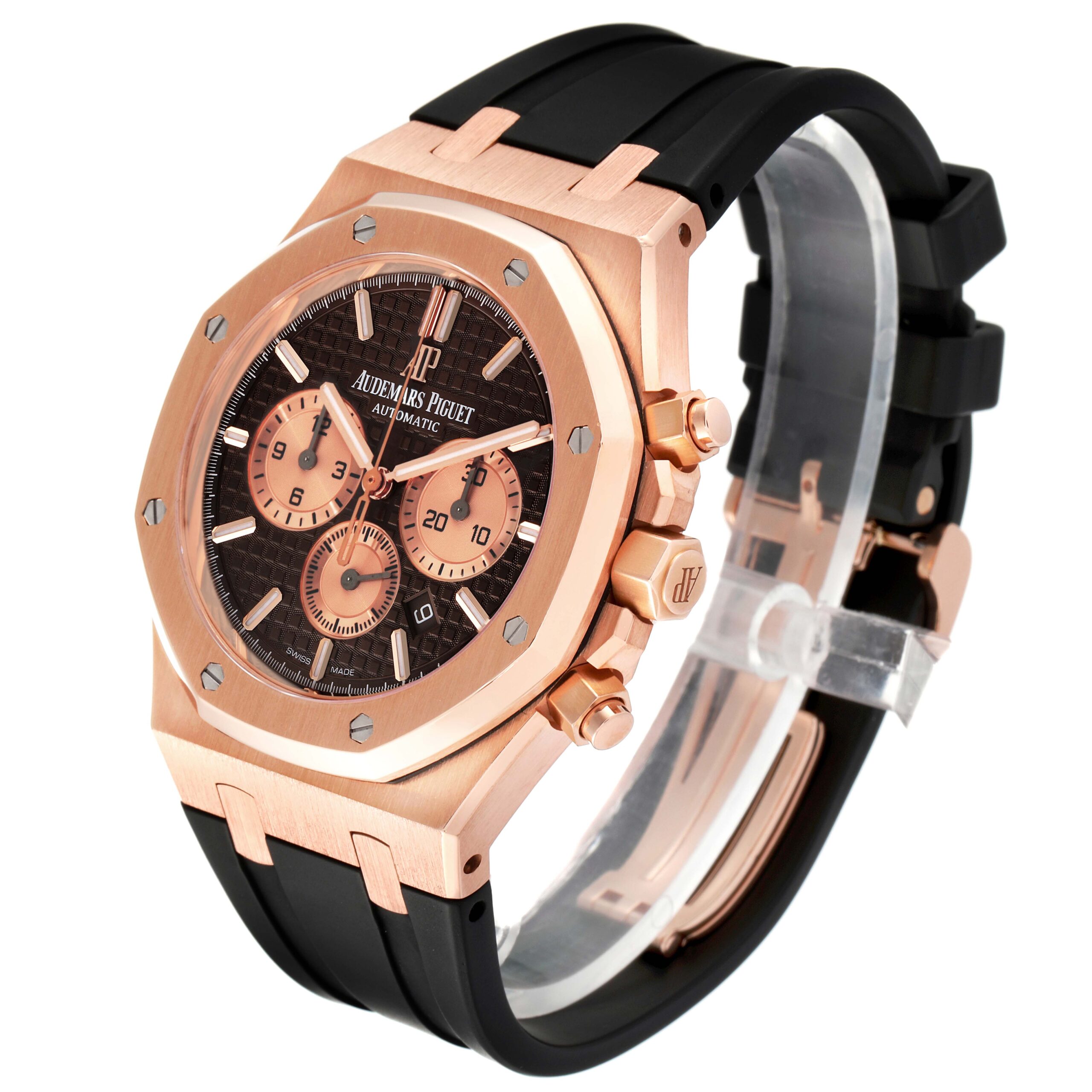 Audemars Piguet Royal Oak Rose Gold Chronograph Mens Watch 26331OR Box Card