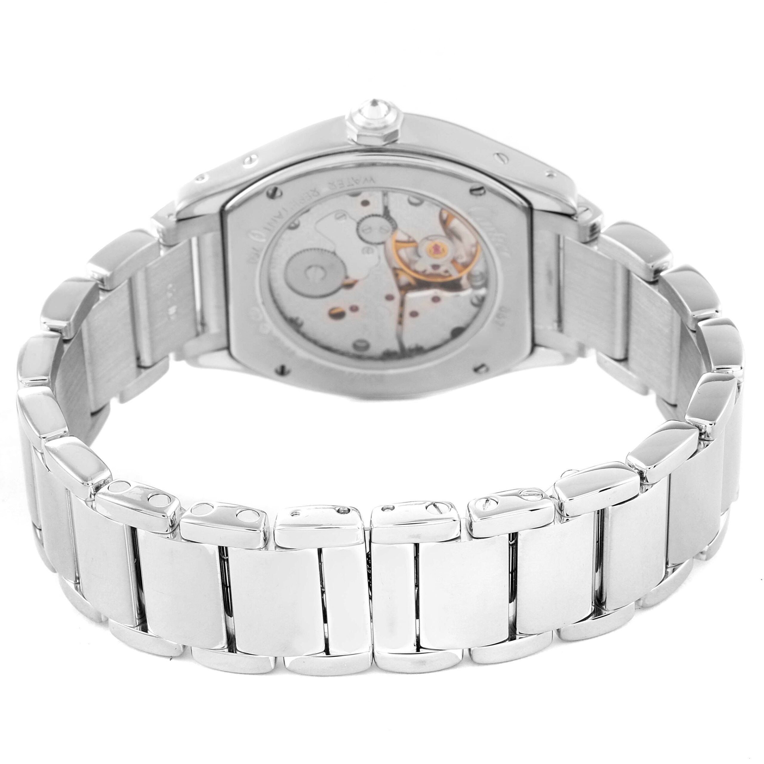 Cartier Tortue Silver Dial 18k White Gold Diamond Ladies Watch WA5072W9