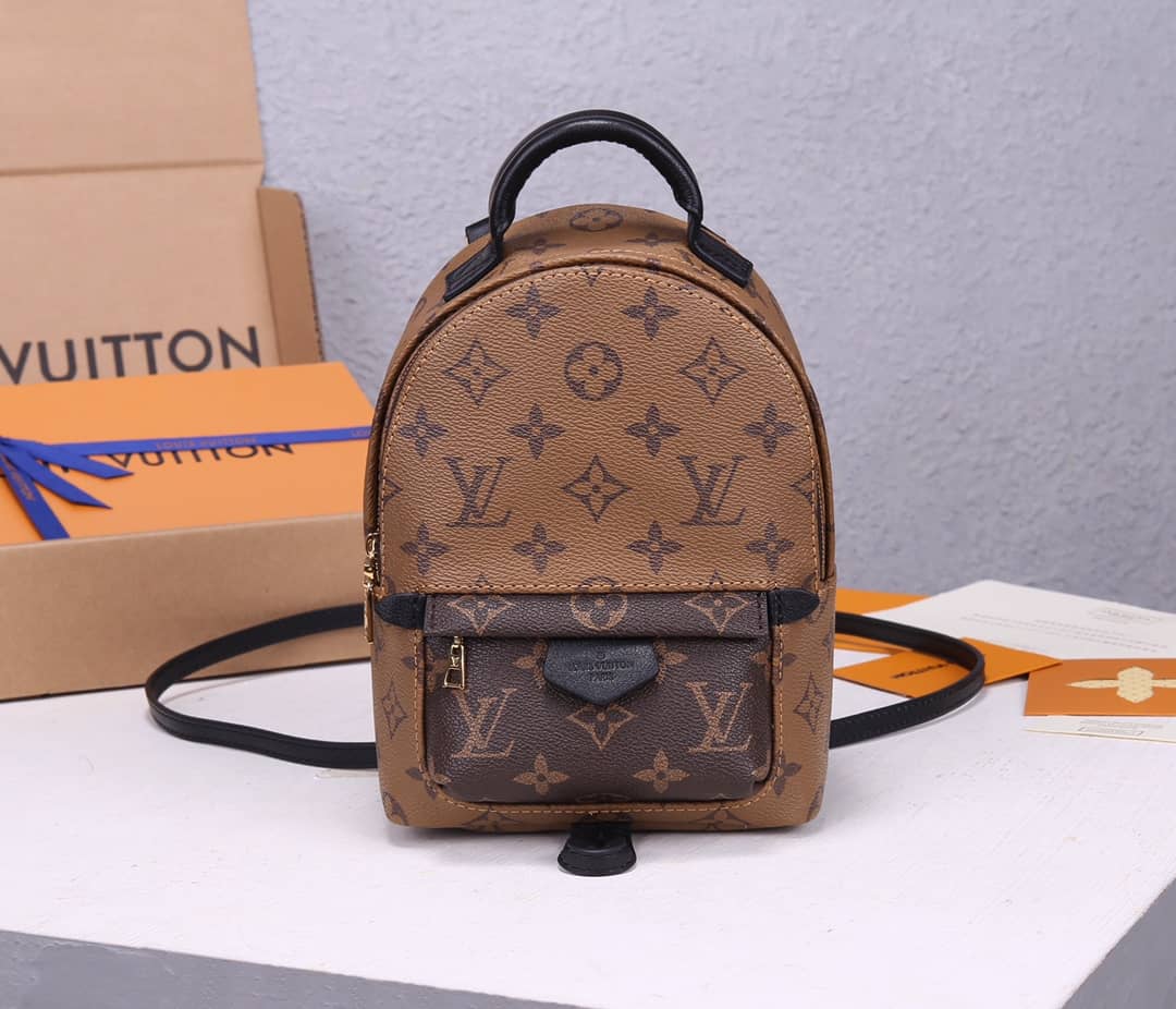 Louis Vuitton Palm Spring Mini Replica Backpack Monogram Reverse Canvas Brown M44872