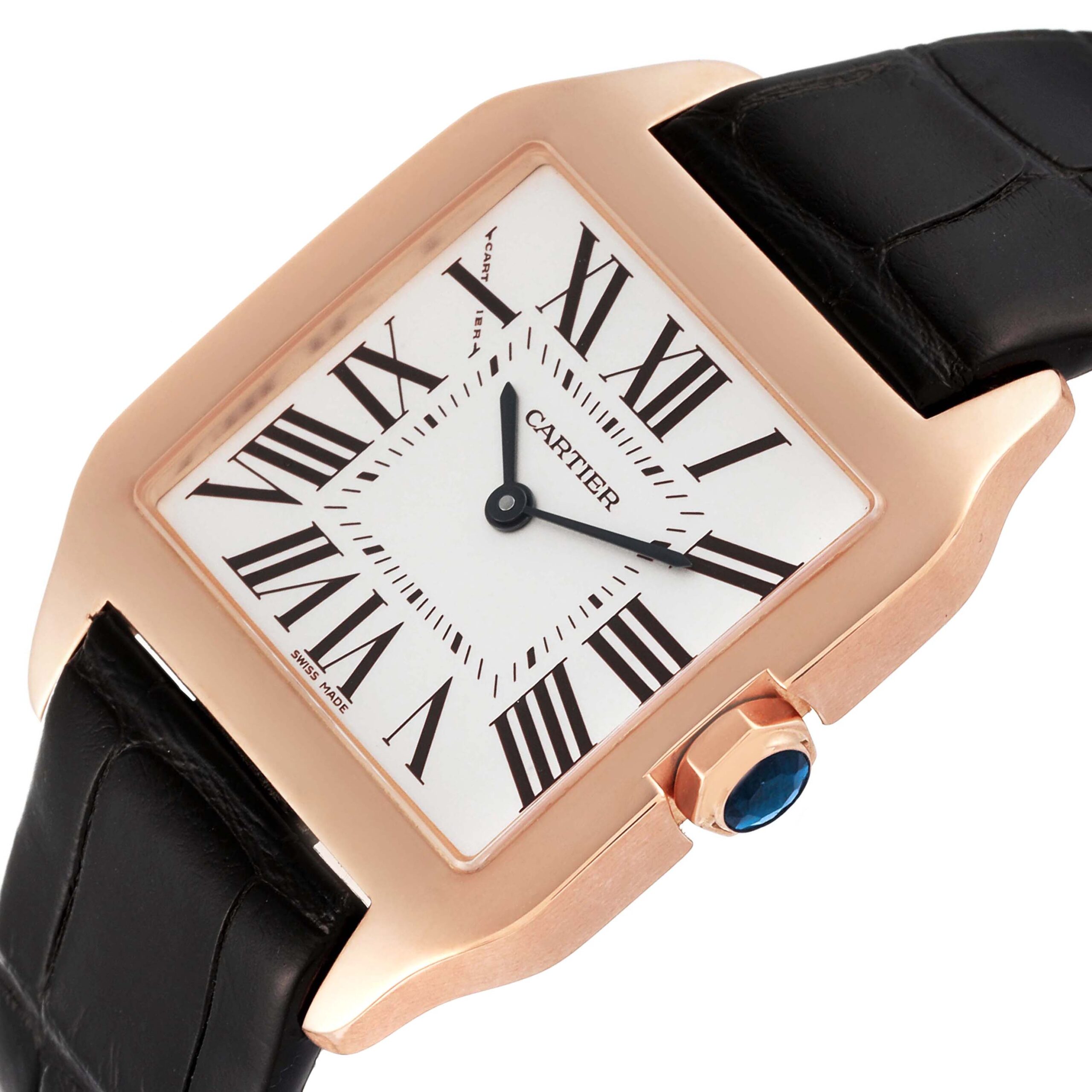 Cartier Santos Dumont Small 18k Rose Gold Mens Watch W2009251