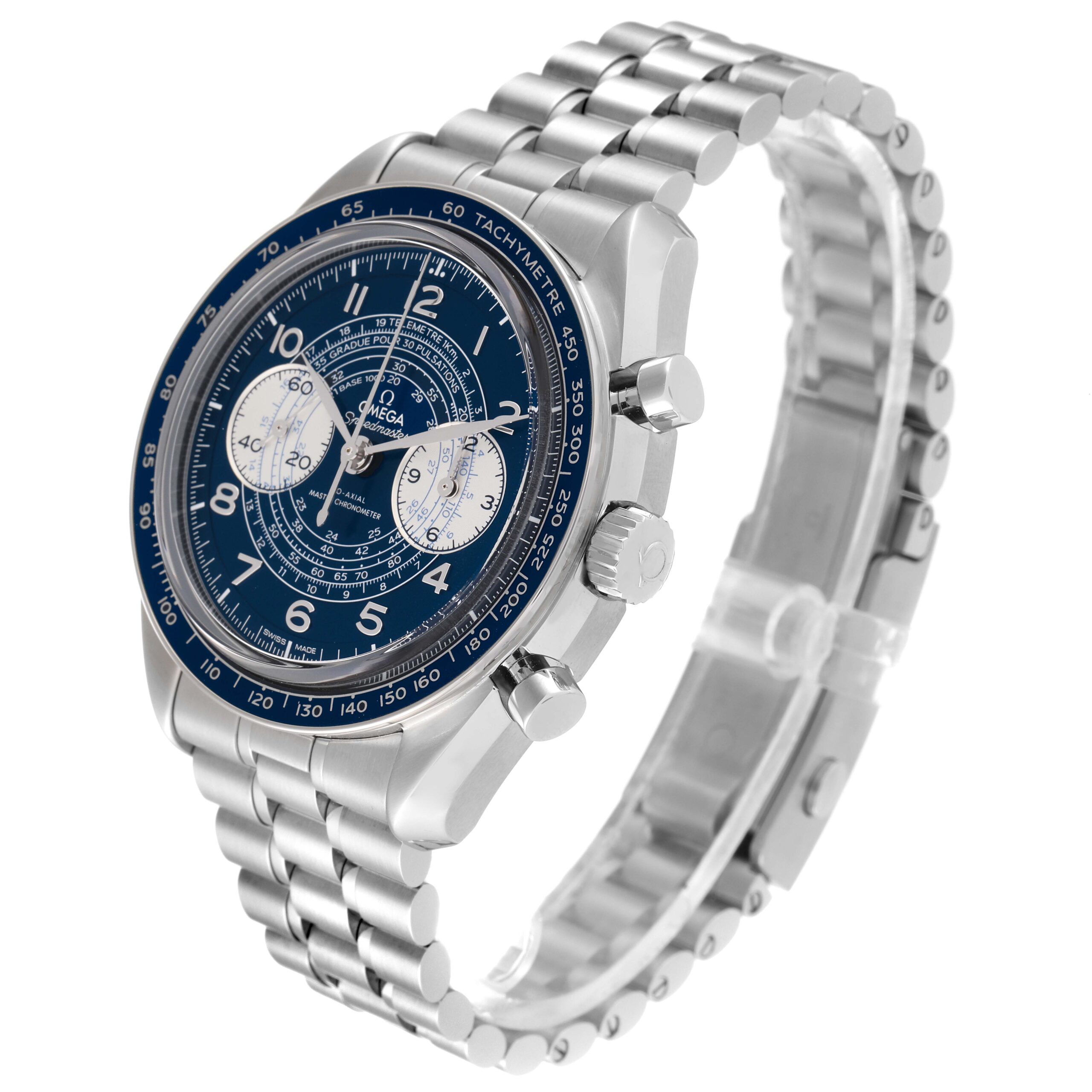 Omega Chronoscope Steel Blue Dial Mens Watch 329.30.43.51.03.001 Unworn