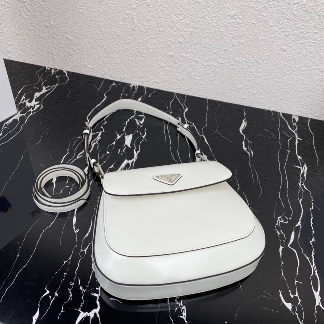 Prada Cleo Bag Dupe Brushed Leather Flap Shoulder Bag