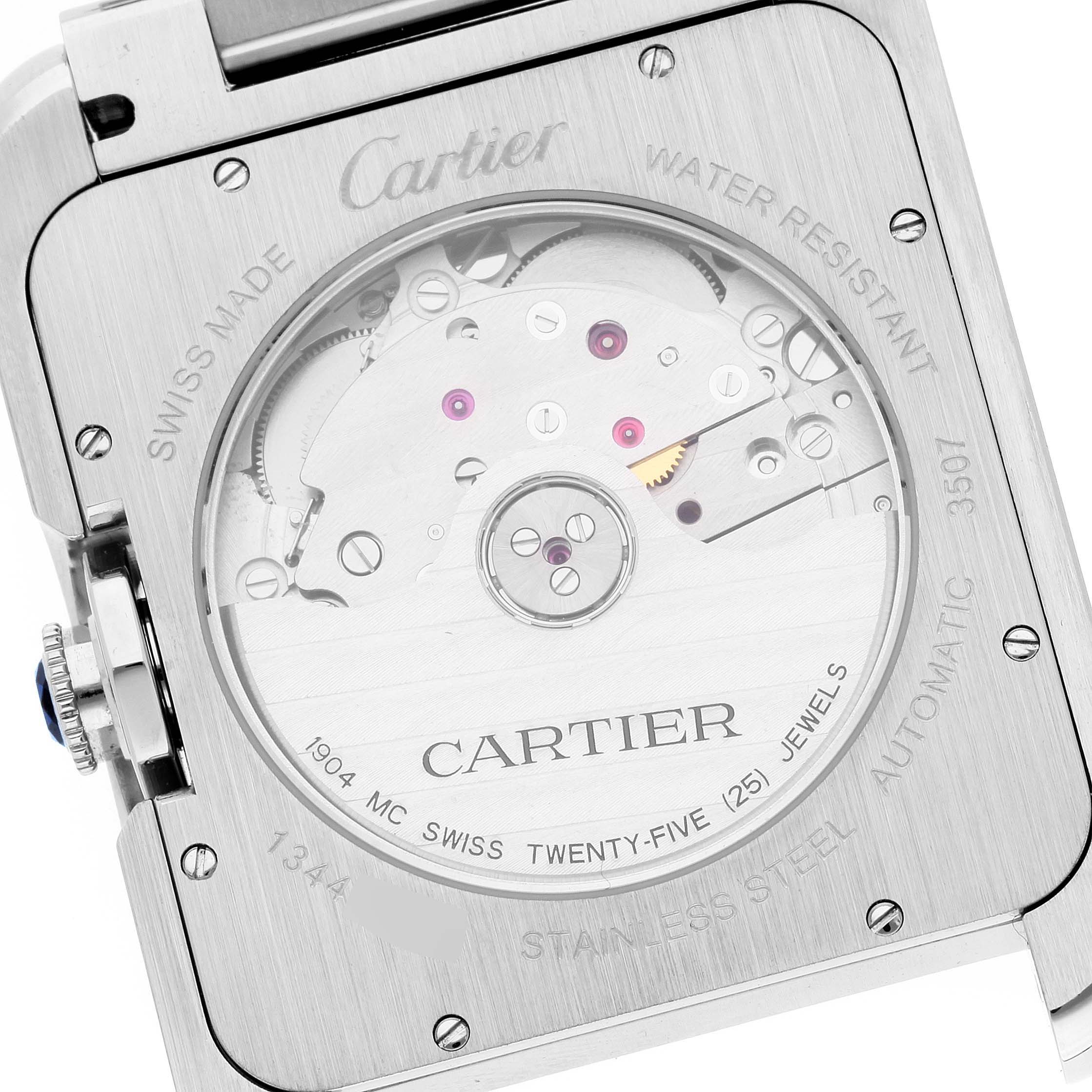 Cartier Tank Anglaise XL Steel Automatic Mens Watch W5310008 Box Papers