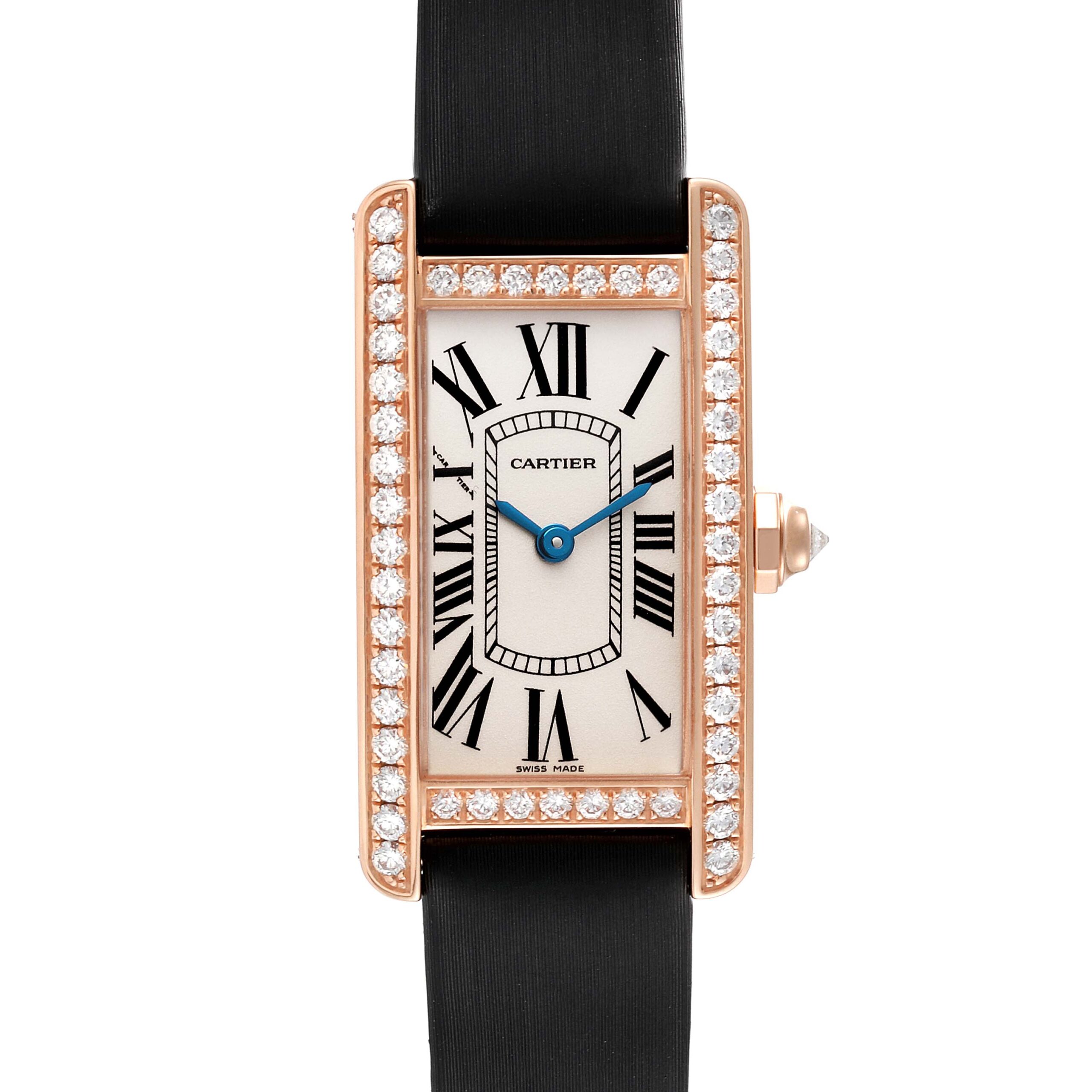 Cartier Tank Americaine Small Rose Gold Diamond Ladies Watch WJTA0002
