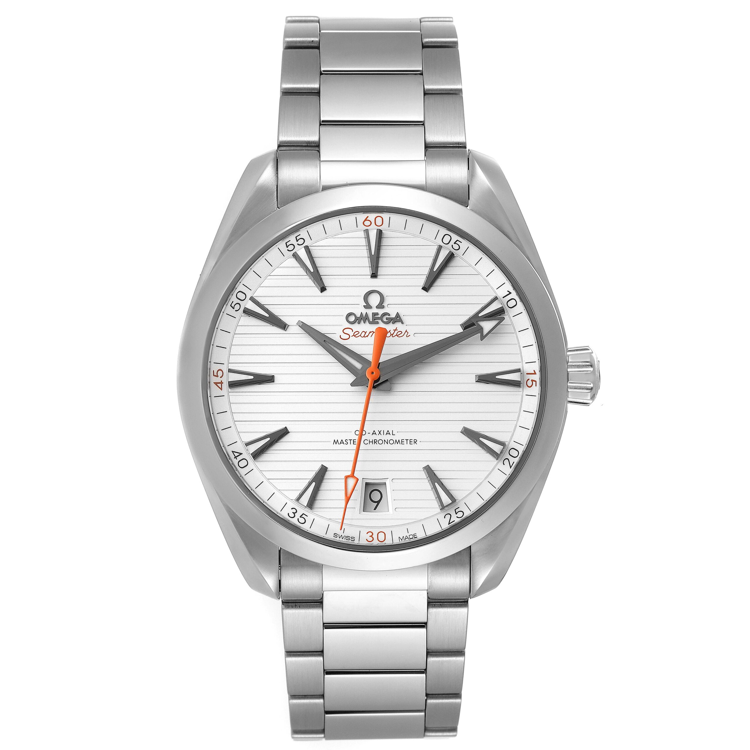 Omega Seamaster Aqua Terra Orange Hand Watch 220.10.41.21.02.001 Box Card