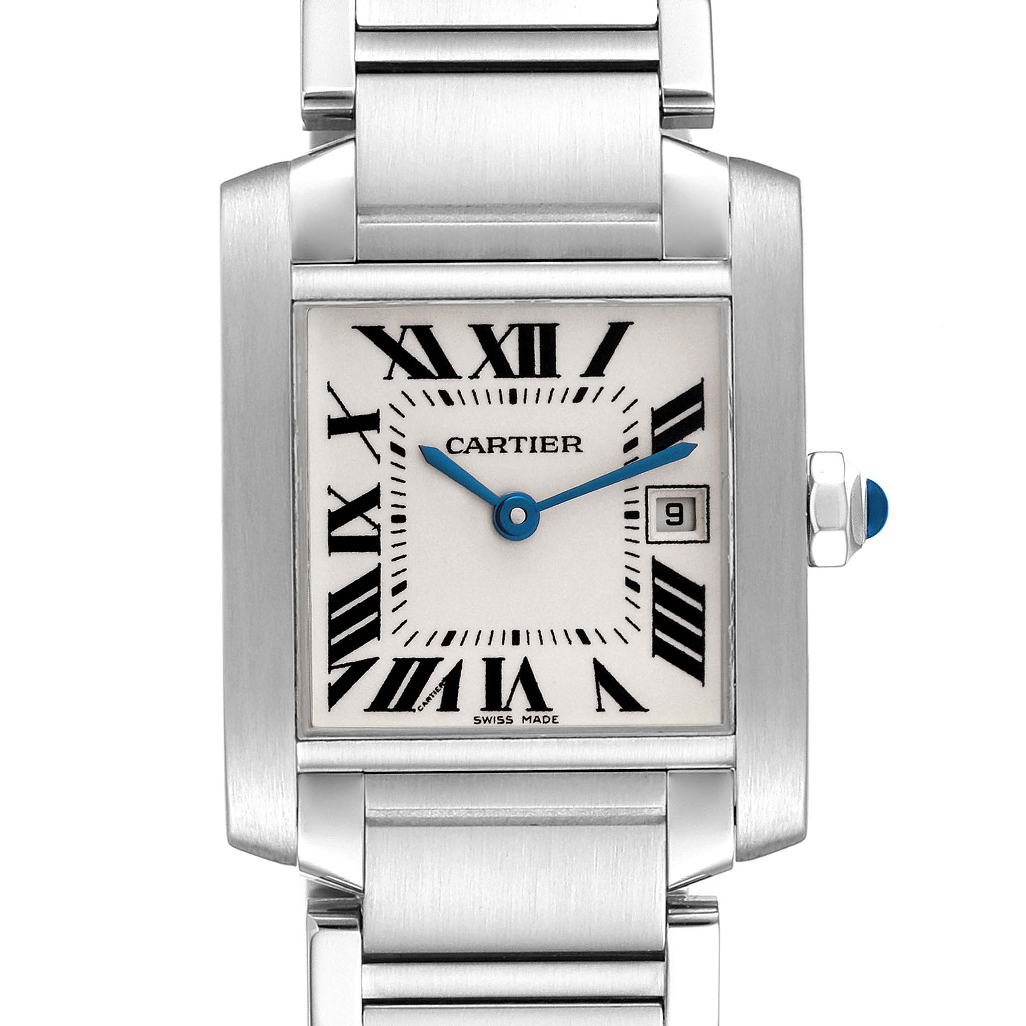 Cartier Tank Francaise Midsize Silver Dial Steel Ladies Watch W51003Q3