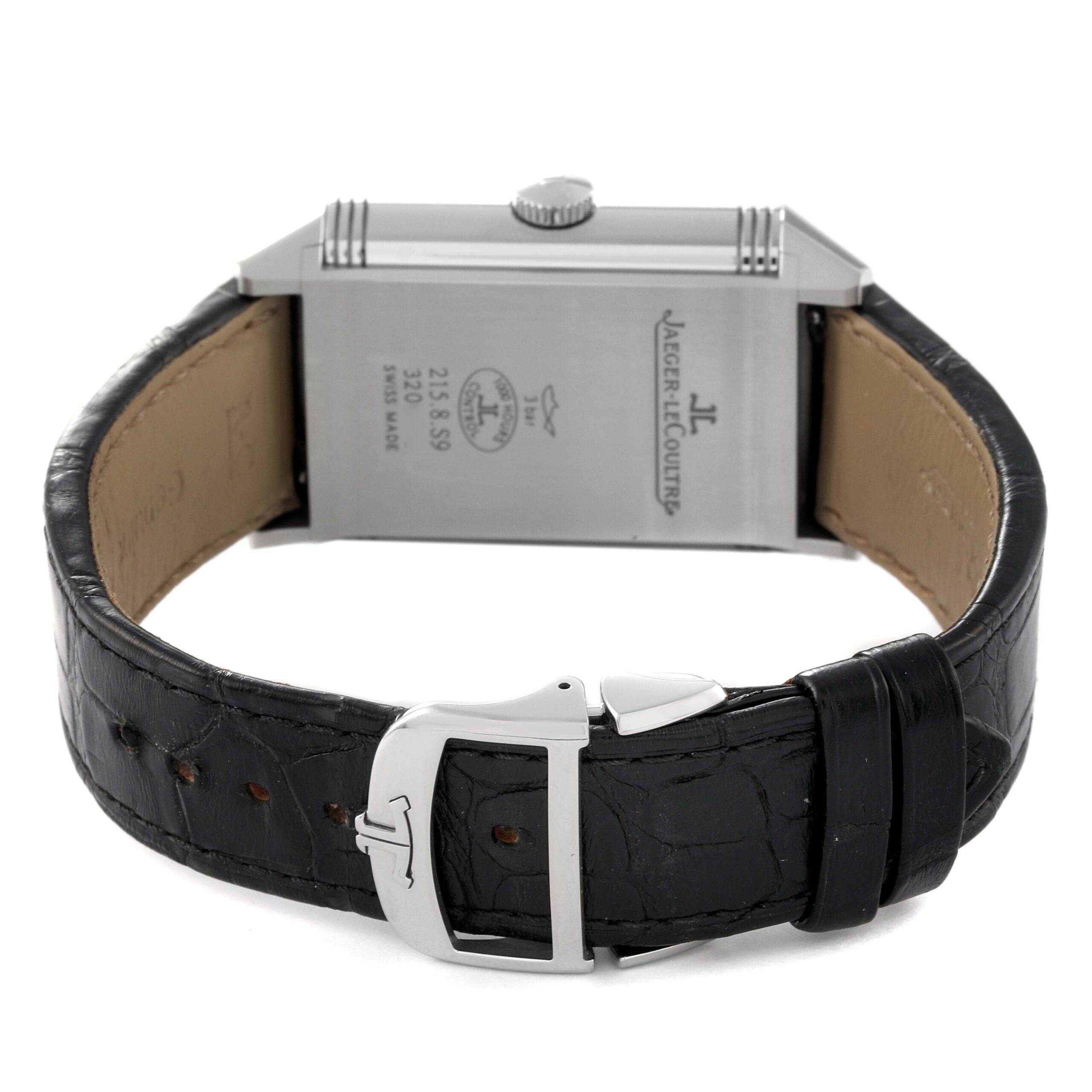 Jaeger LeCoultre Reverso Duo Day Night Steel Watch 215.8.S9 Q3838420 Box Papers