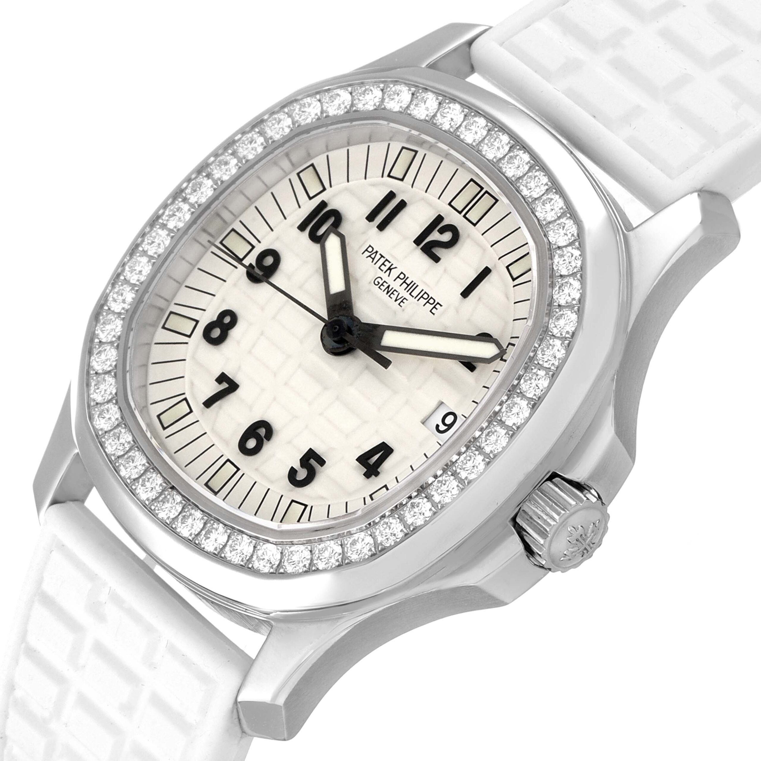 Patek Philippe Aquanaut Steel White Dial Diamond Ladies Watch 5067