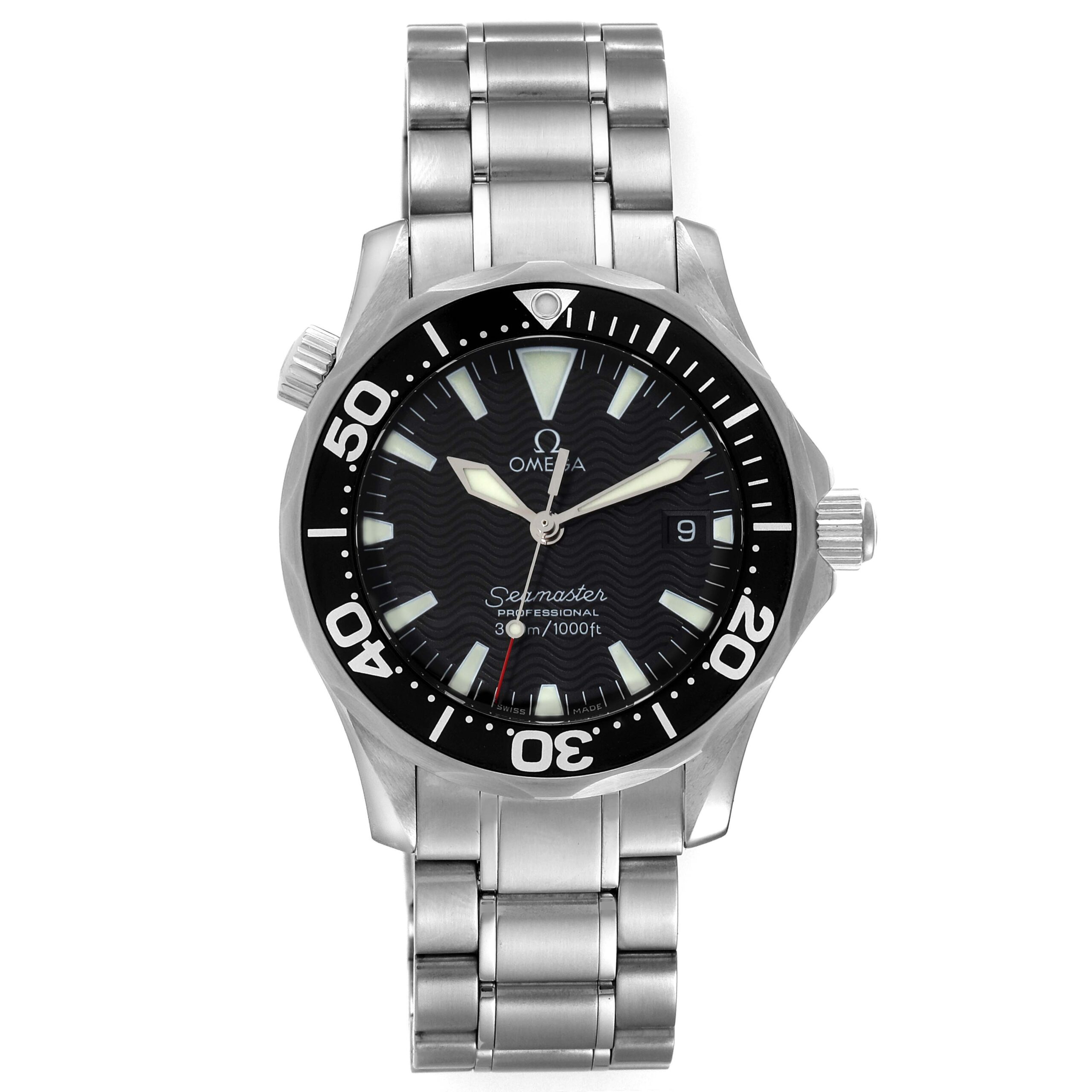 Omega Seamaster Diver 300M Quartz Midsize Black Dial Mens Watch 2262.50.00