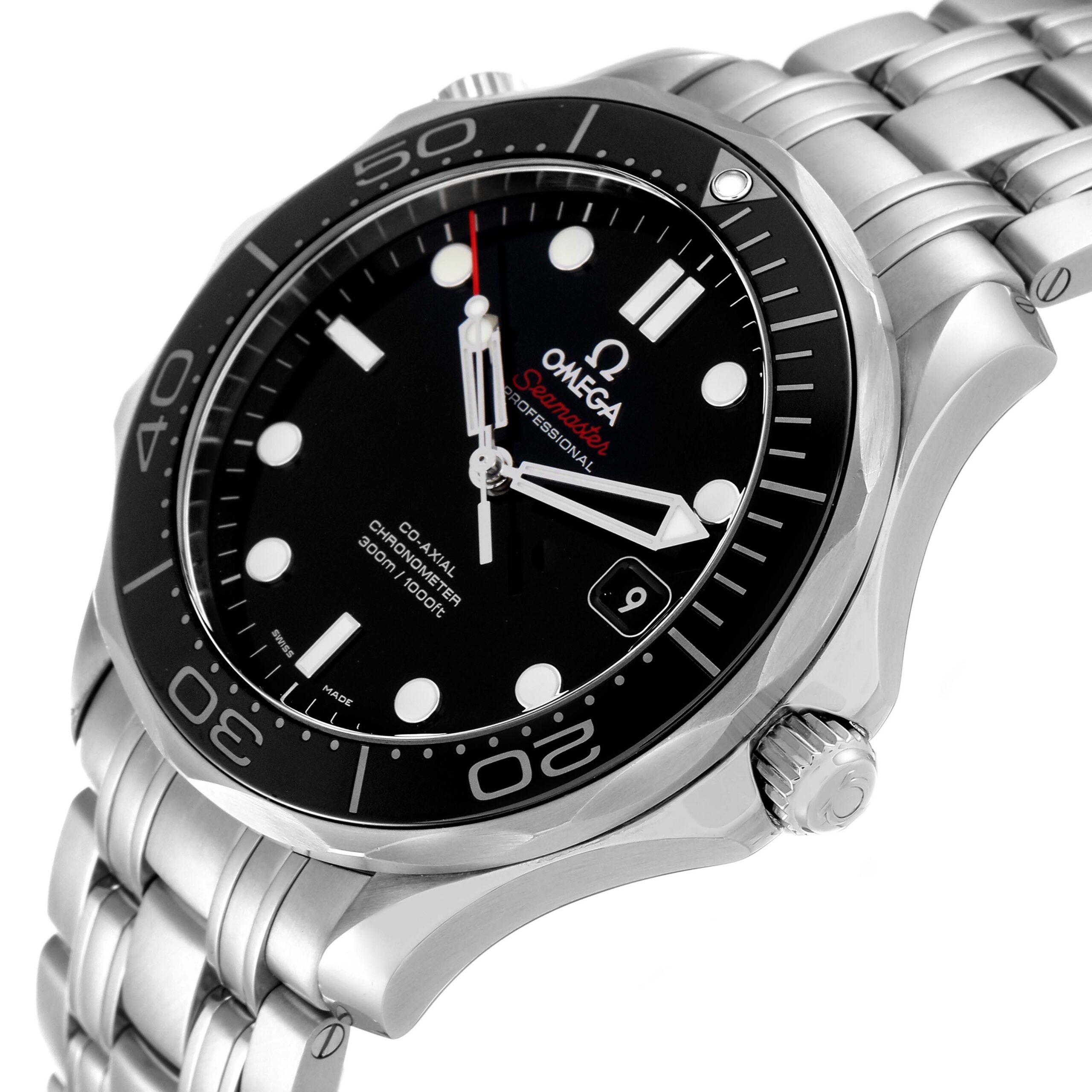 Omega Seamaster Diver 300M Black Dial Mens Watch 212.30.41.20.01.003 Box Card