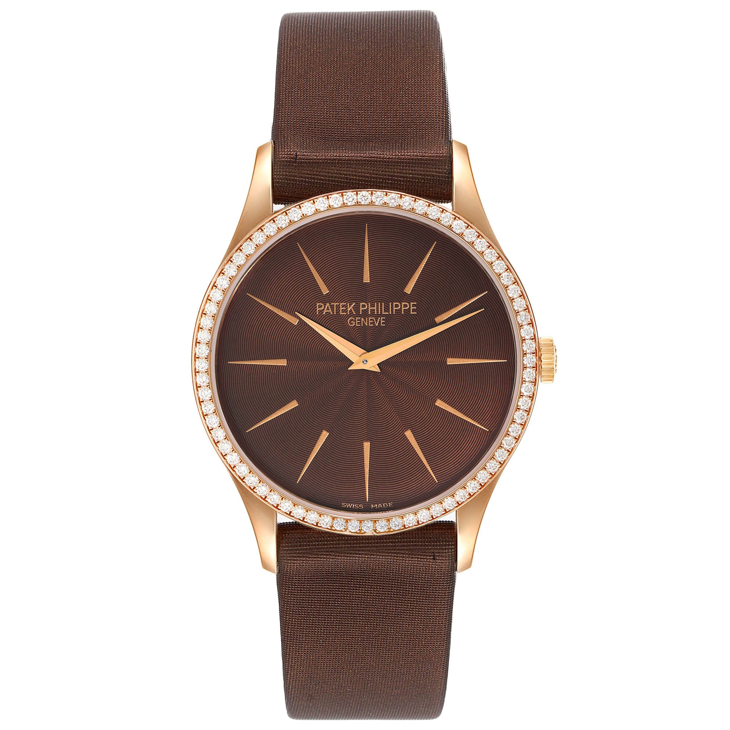 Patek Philippe Calatrava Rose Gold Brown Dial Ladies Watch 4897R