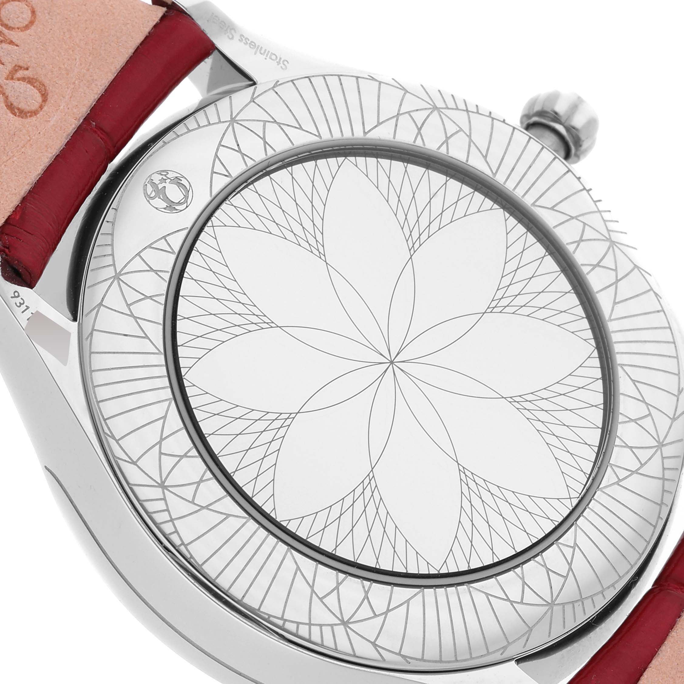 Omega DeVille Tresor Diamond Red Dial Ladies Watch 428.18.36.60.11.002 Box Card