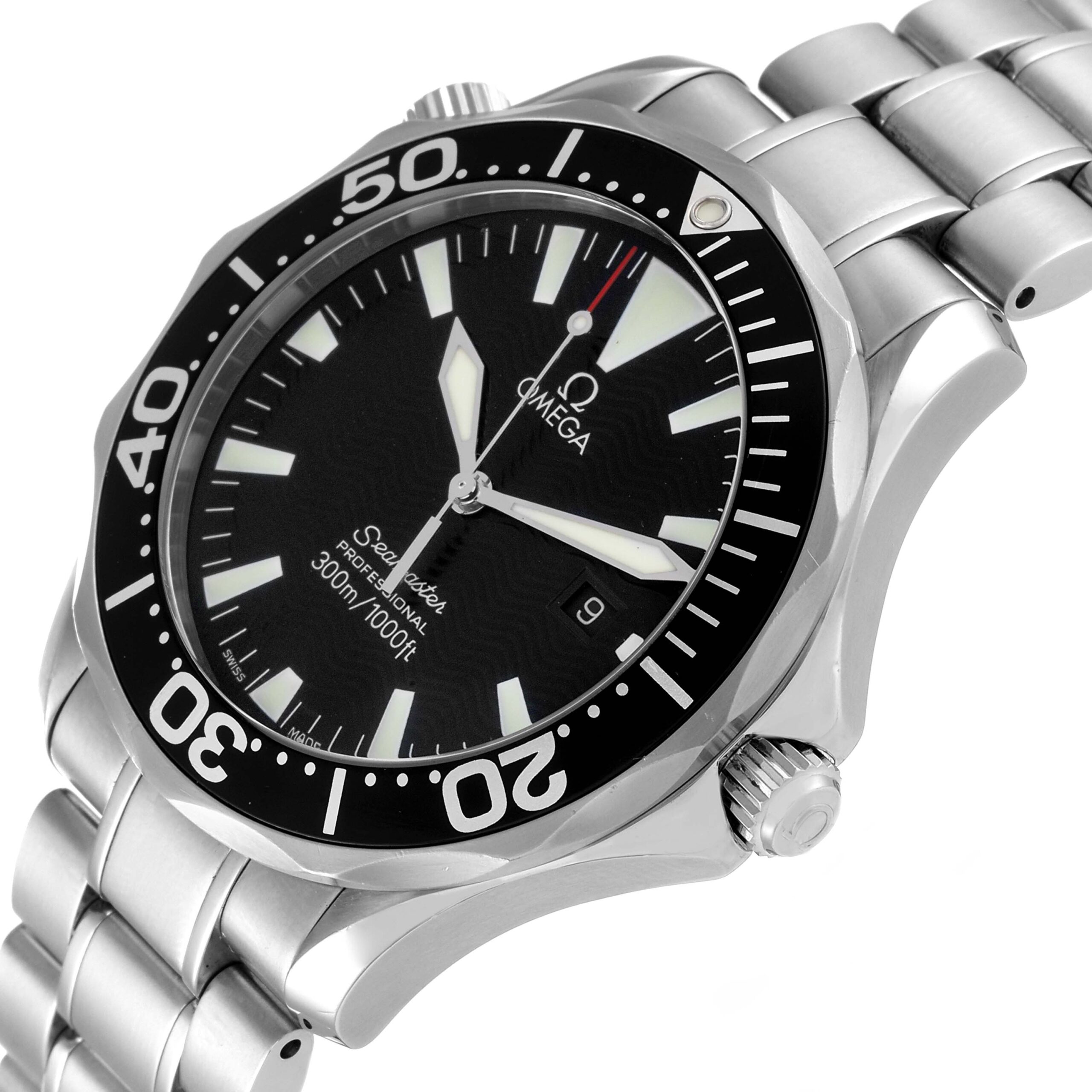 Omega Seamaster 41mm Black Dial Stainless Steel Mens Watch 2264.50.00 Box Card