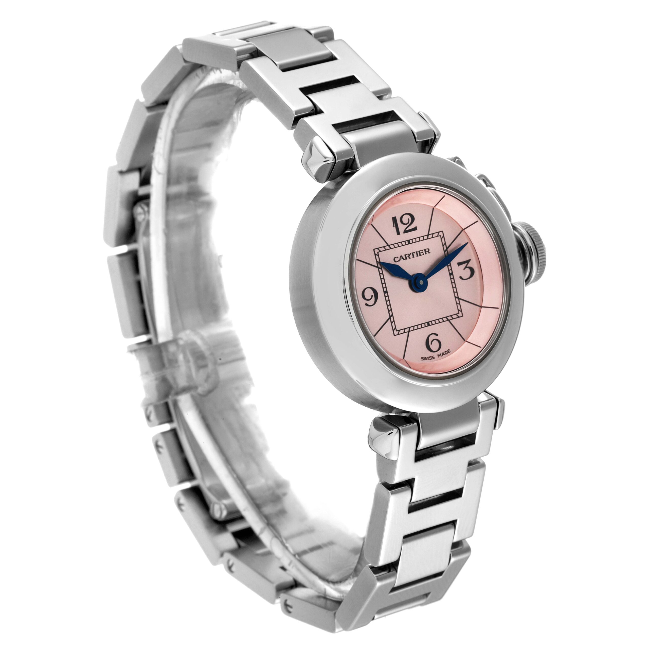 Cartier Miss Pasha Steel Pink Dial Ladies Watch W3140008