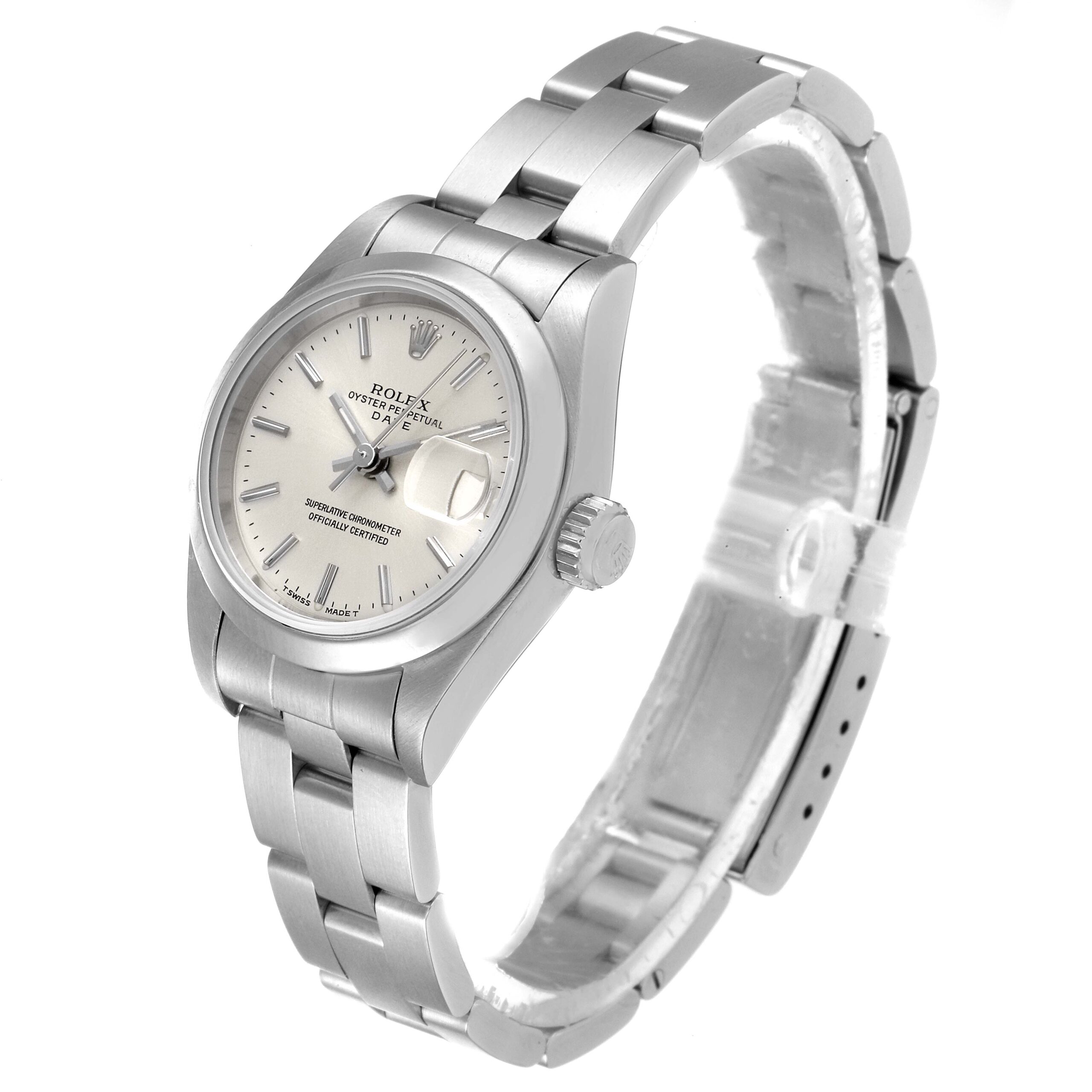 Rolex Date Silver Dial Oyster Bracelet Steel Ladies Watch 69160