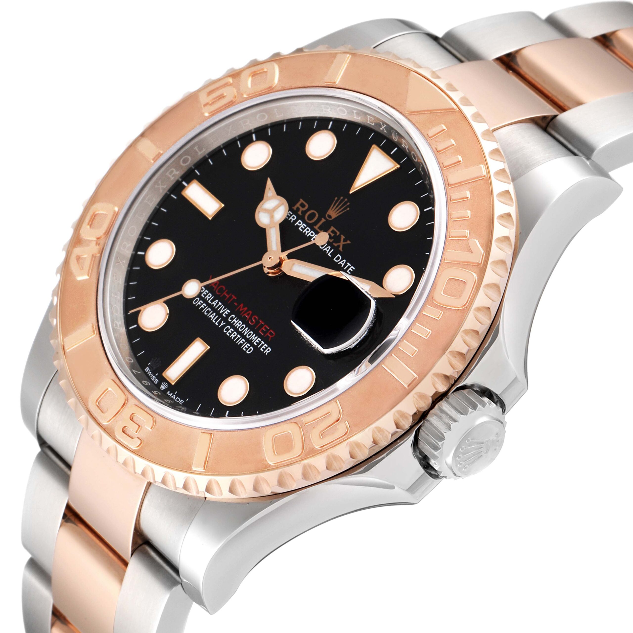 Rolex Yachtmaster Rose Gold Steel Black Dial Mens Watch 126621 Unworn
