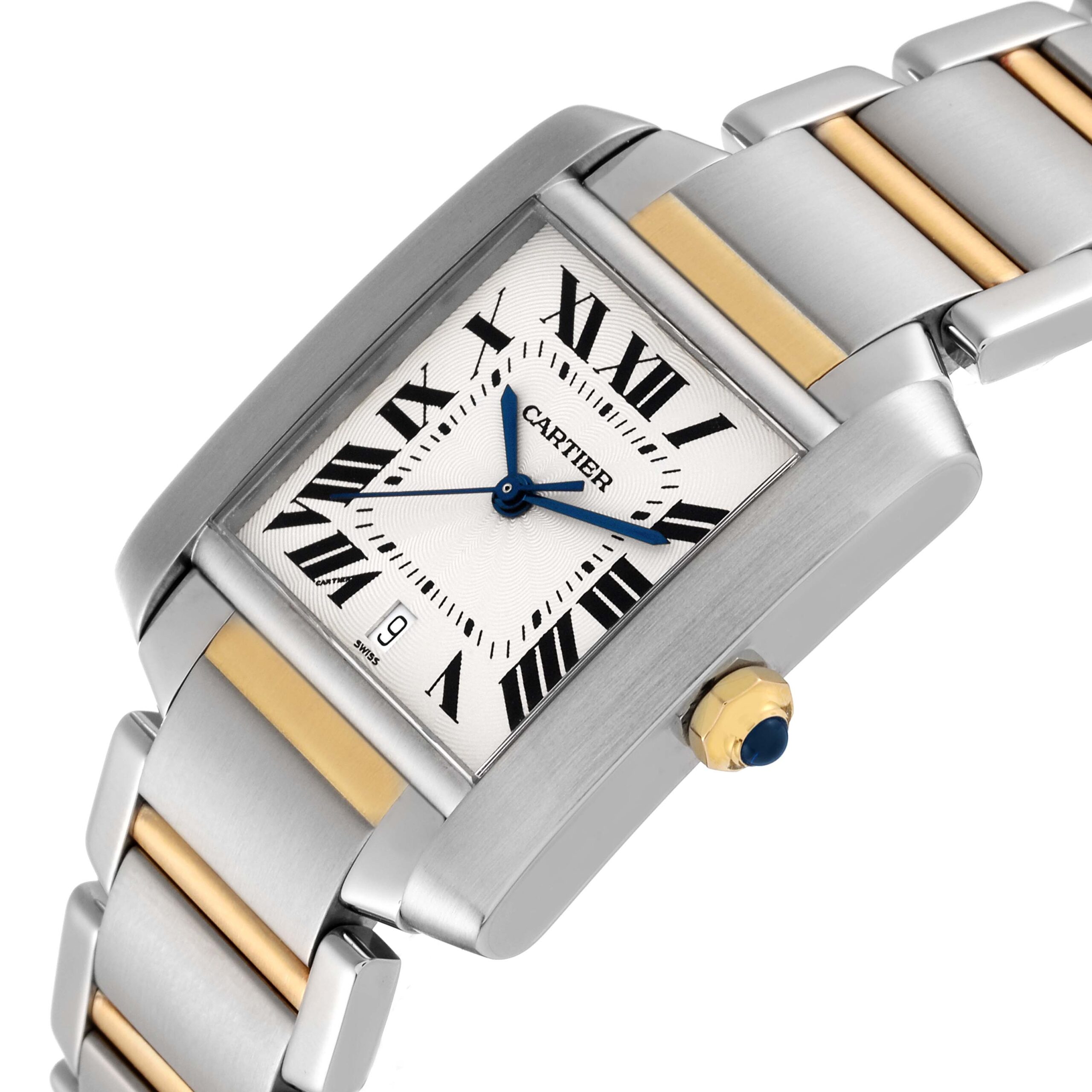 Cartier Tank Francaise Large Automatic Steel Yellow Gold Mens Watch W51005Q4