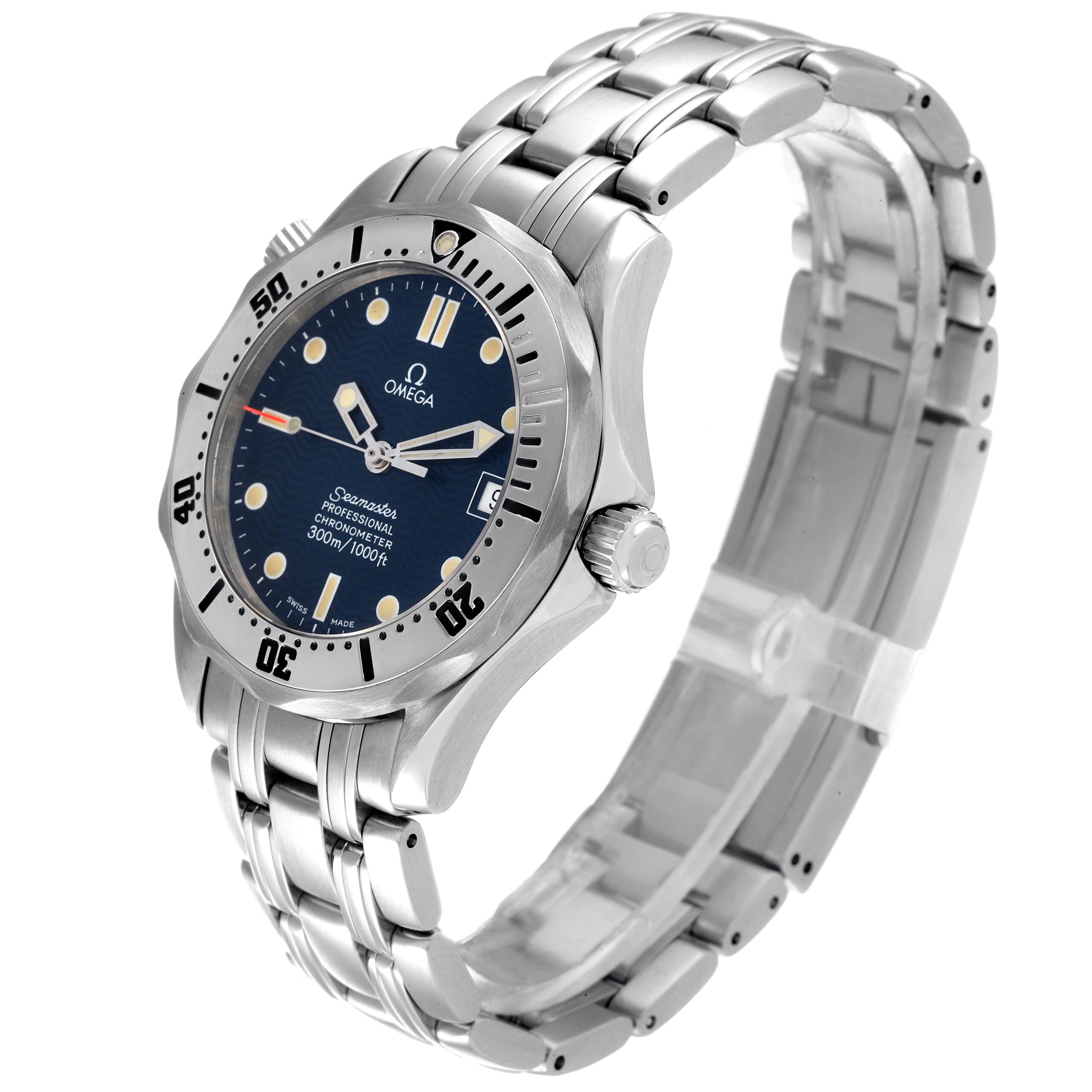 Omega Seamaster Midsize 36 Blue Dial Steel Mens Watch 2552.80.00 Card