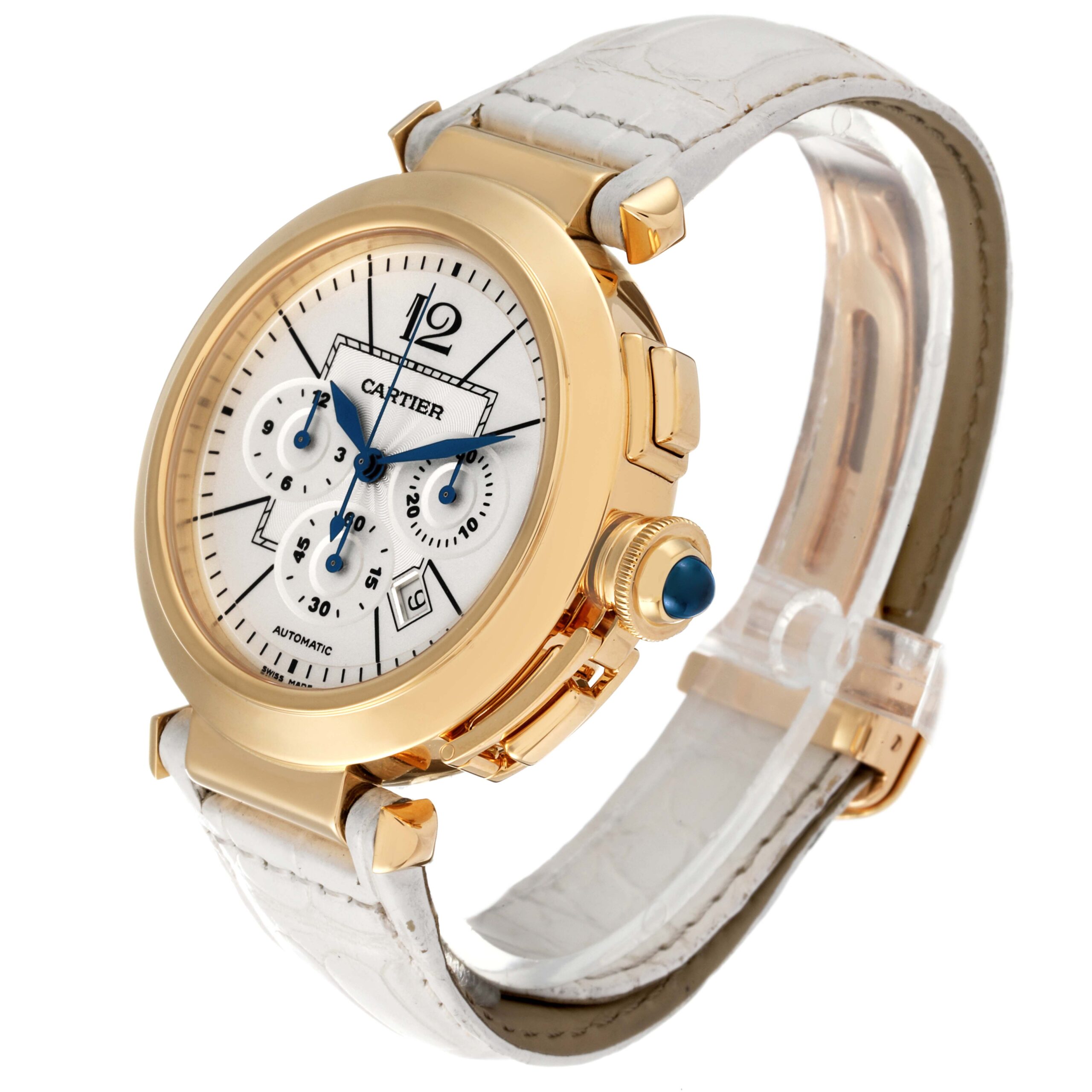 Cartier Pasha 42mm Chronograph Yellow Gold Mens Watch W3020151