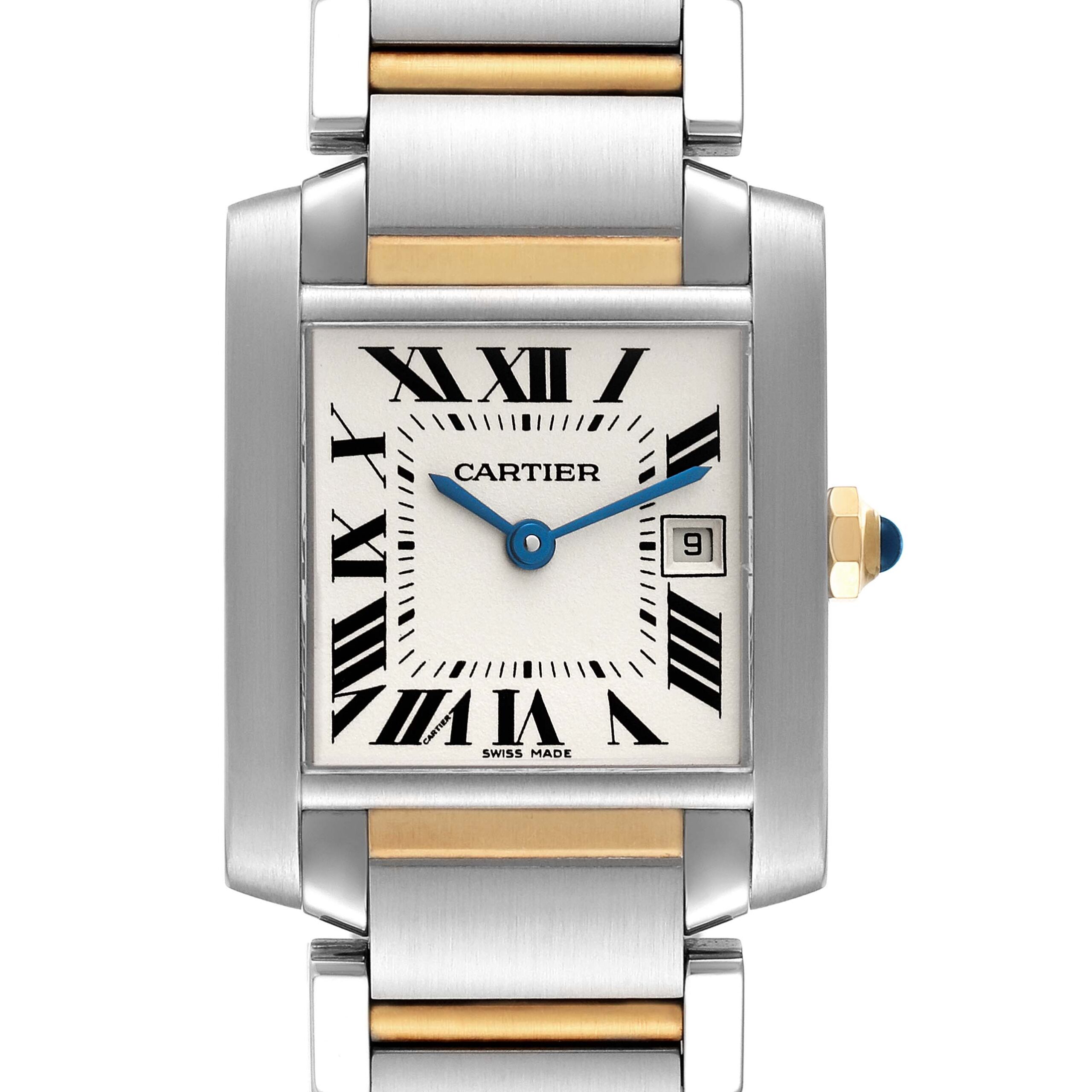 Cartier Tank Francaise Midsize Steel Yellow Gold Ladies Watch W51012Q4 Box Papers