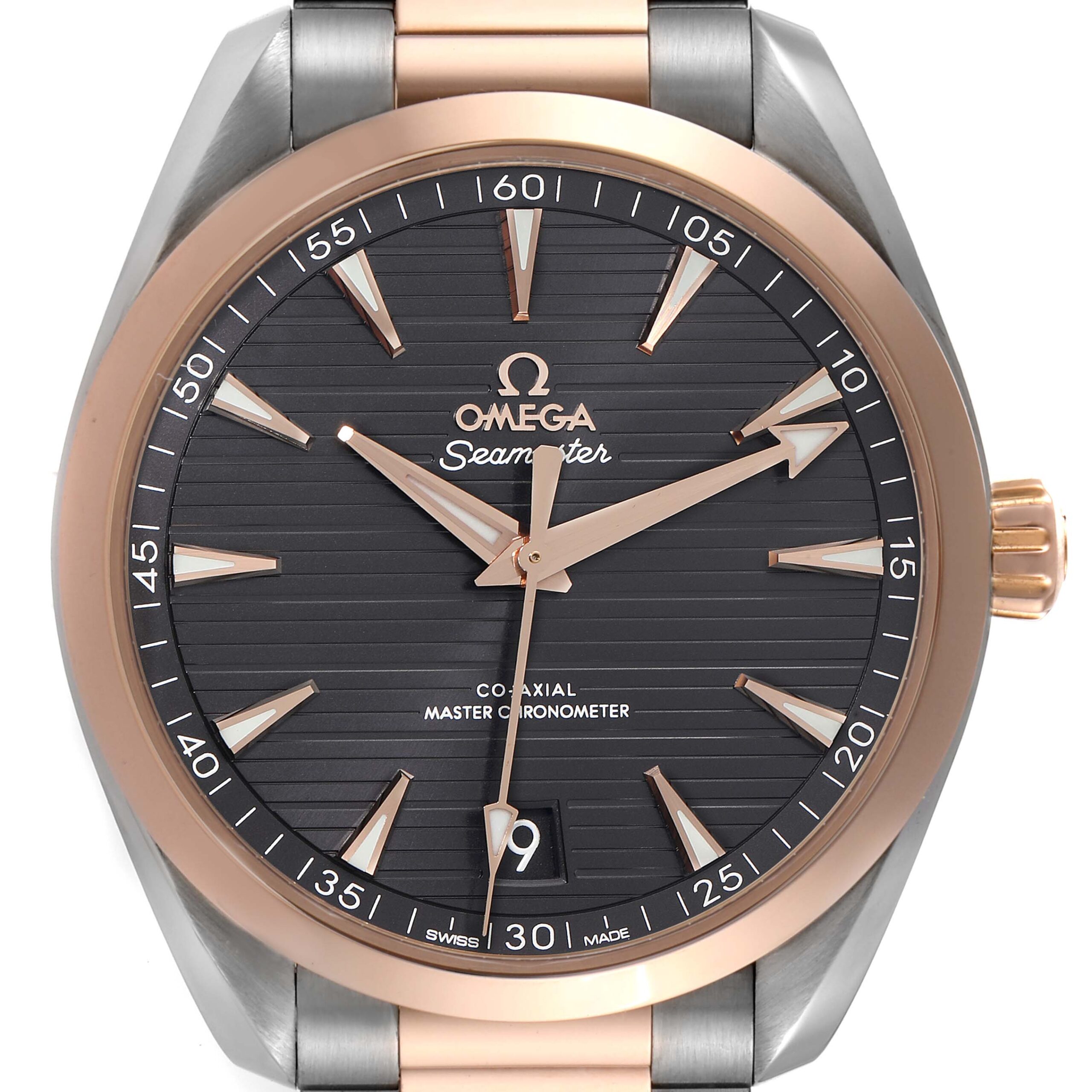 Omega Aqua Terra 41 Steel Rose Gold Mens Watch 220.20.41.21.06.001 Box Card