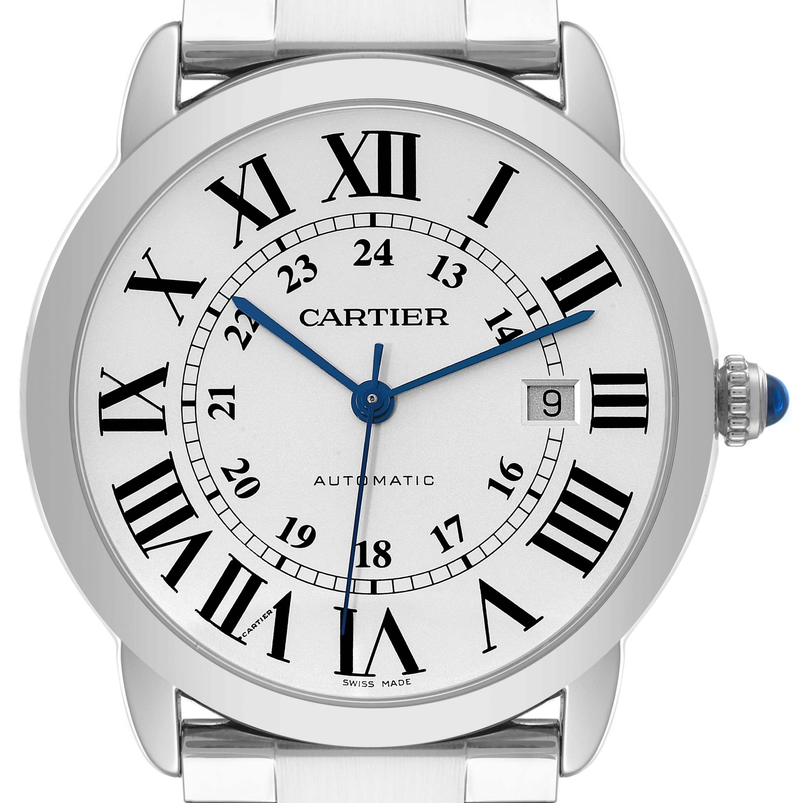 Cartier Ronde Solo XL Silver Dial Automatic Steel Mens Watch W6701011