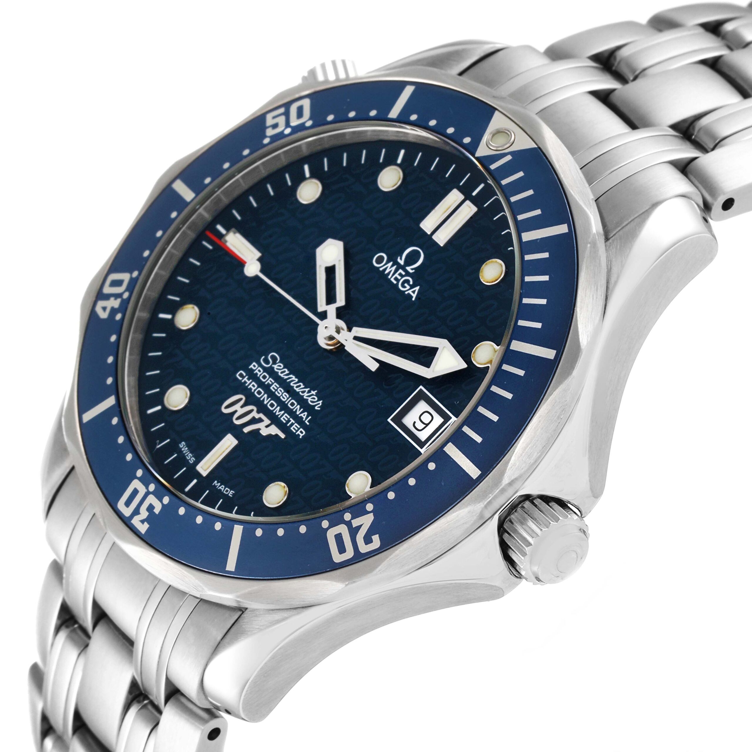 Omega Seamaster 40 Years James Bond Blue Dial Watch 2537.80.00 Card