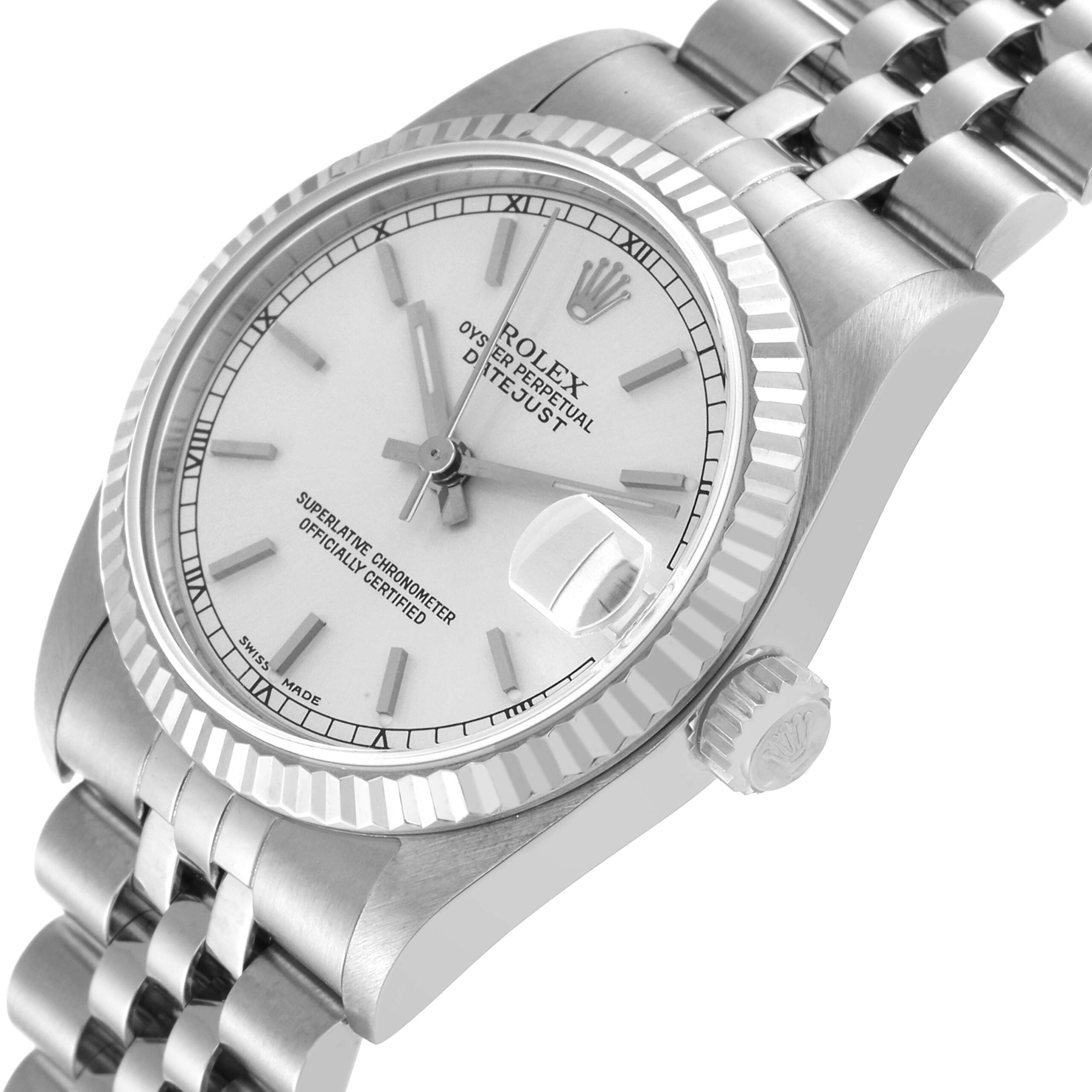 Rolex Datejust Midsize Steel White Gold Silver Dial Ladies Watch 78274